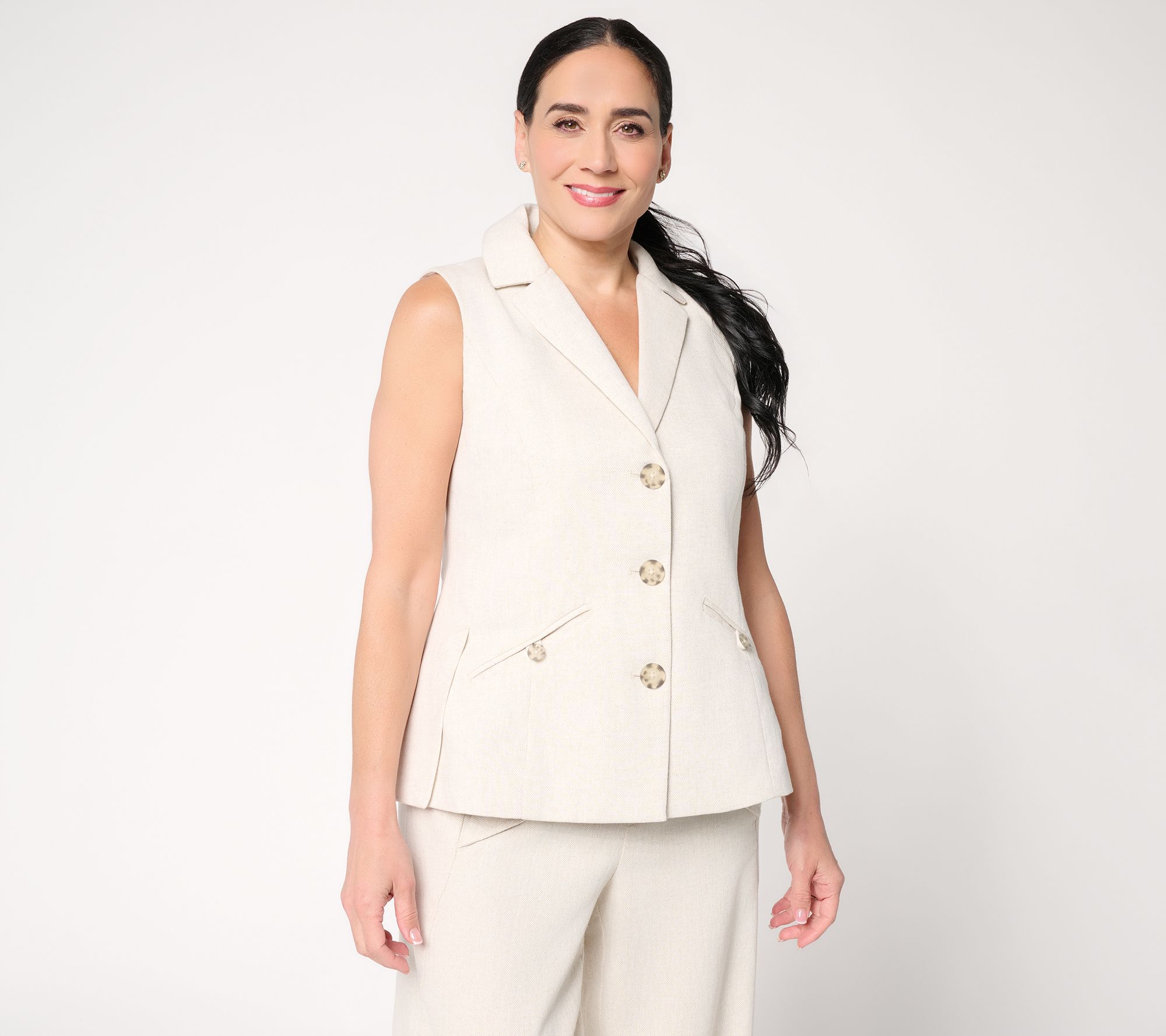 Earth by Aimee Kestenberg Cotton Linen Tailored Vest