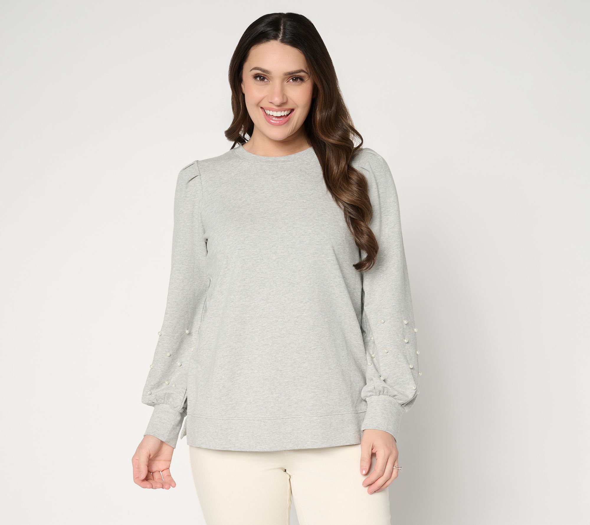 "As Is" Jingle Belles by Kim Gravel Uptown Pearls Blouson Slv Sweatshirt