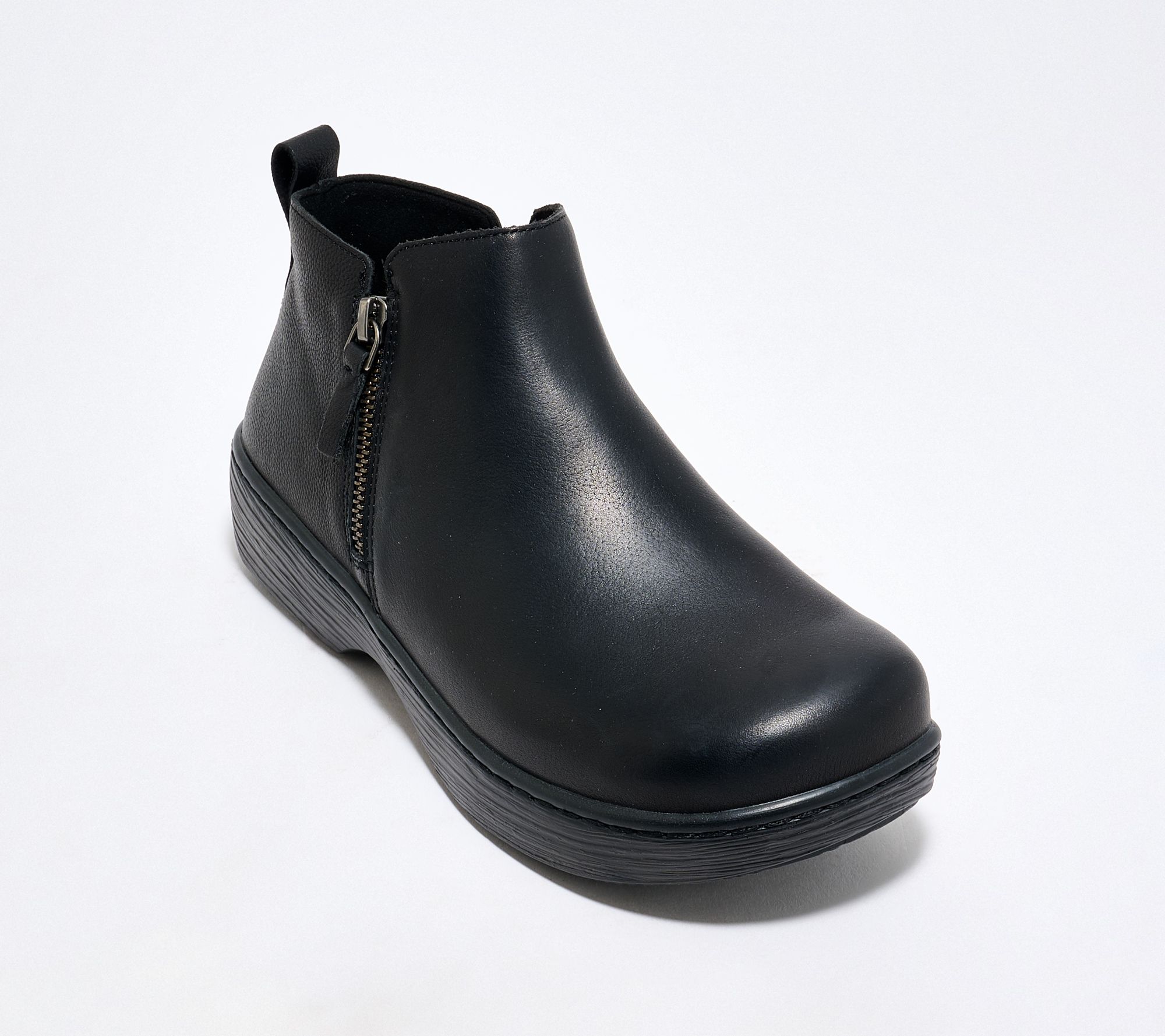 "As Is" Alegria Leather Dual Zip Ankle Boots - Oaklee