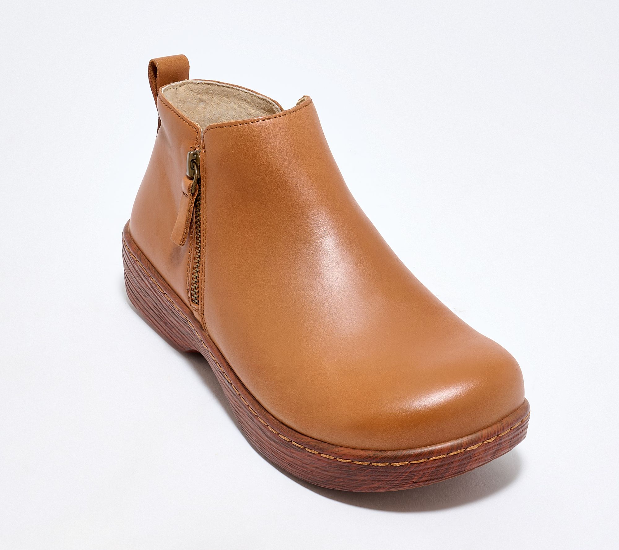 "As Is" Alegria Leather Dual Zip Ankle Boots - Oaklee
