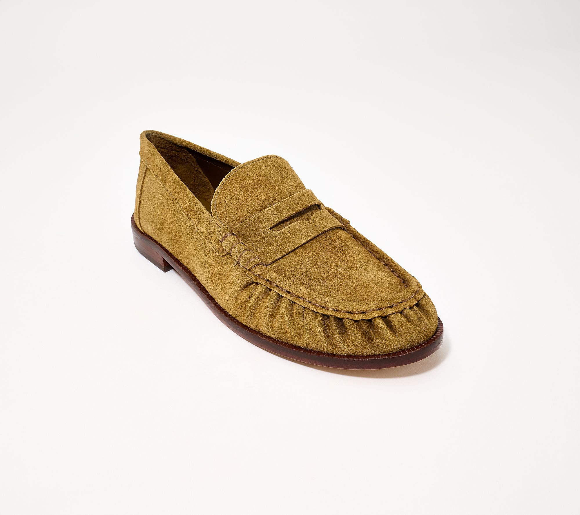 Schutz Ruched Leather Penny Loafer - Tyche