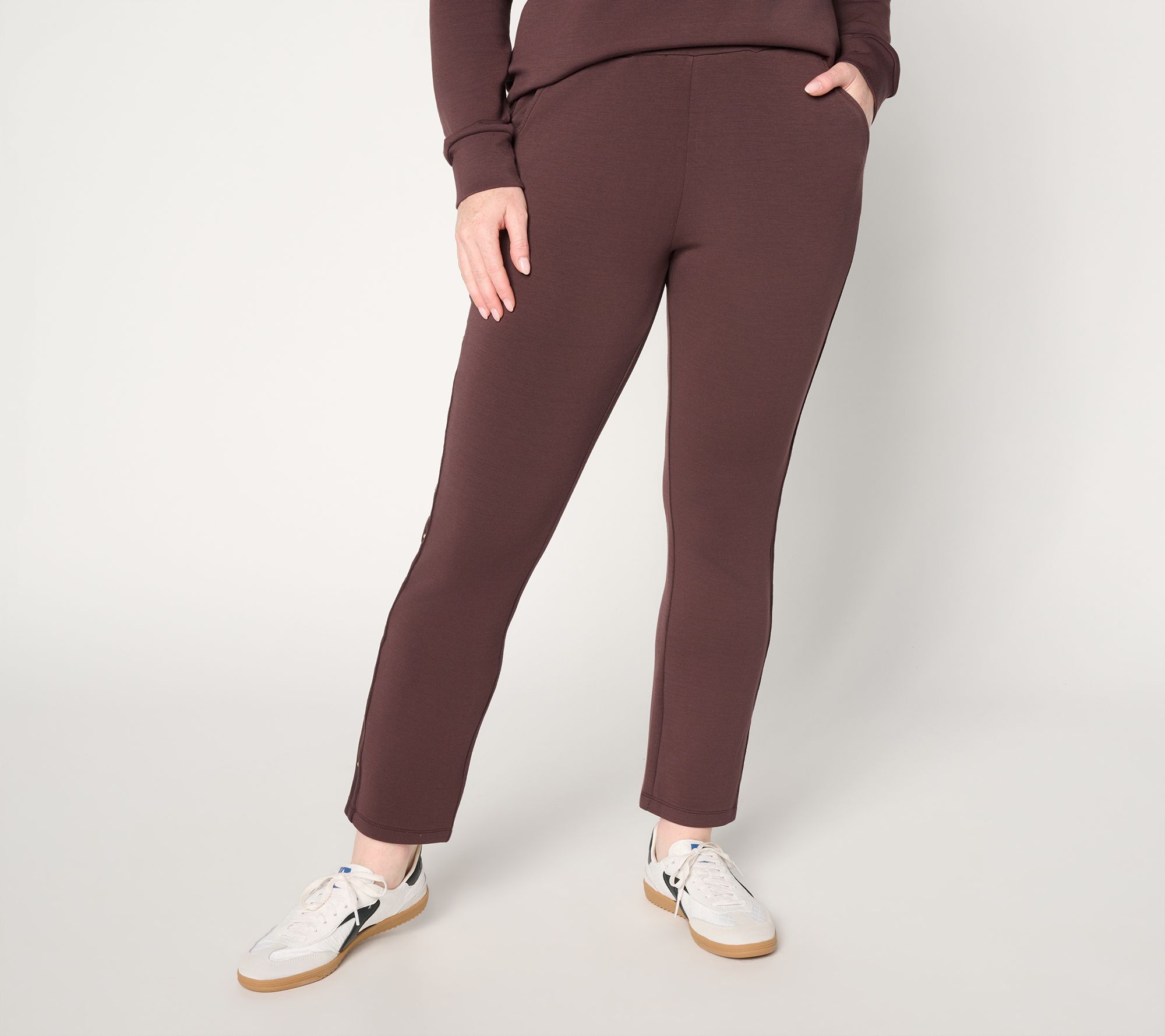 Belle by Kim Gravel Regular ScubaLuxe Straight Leg Studded Pant