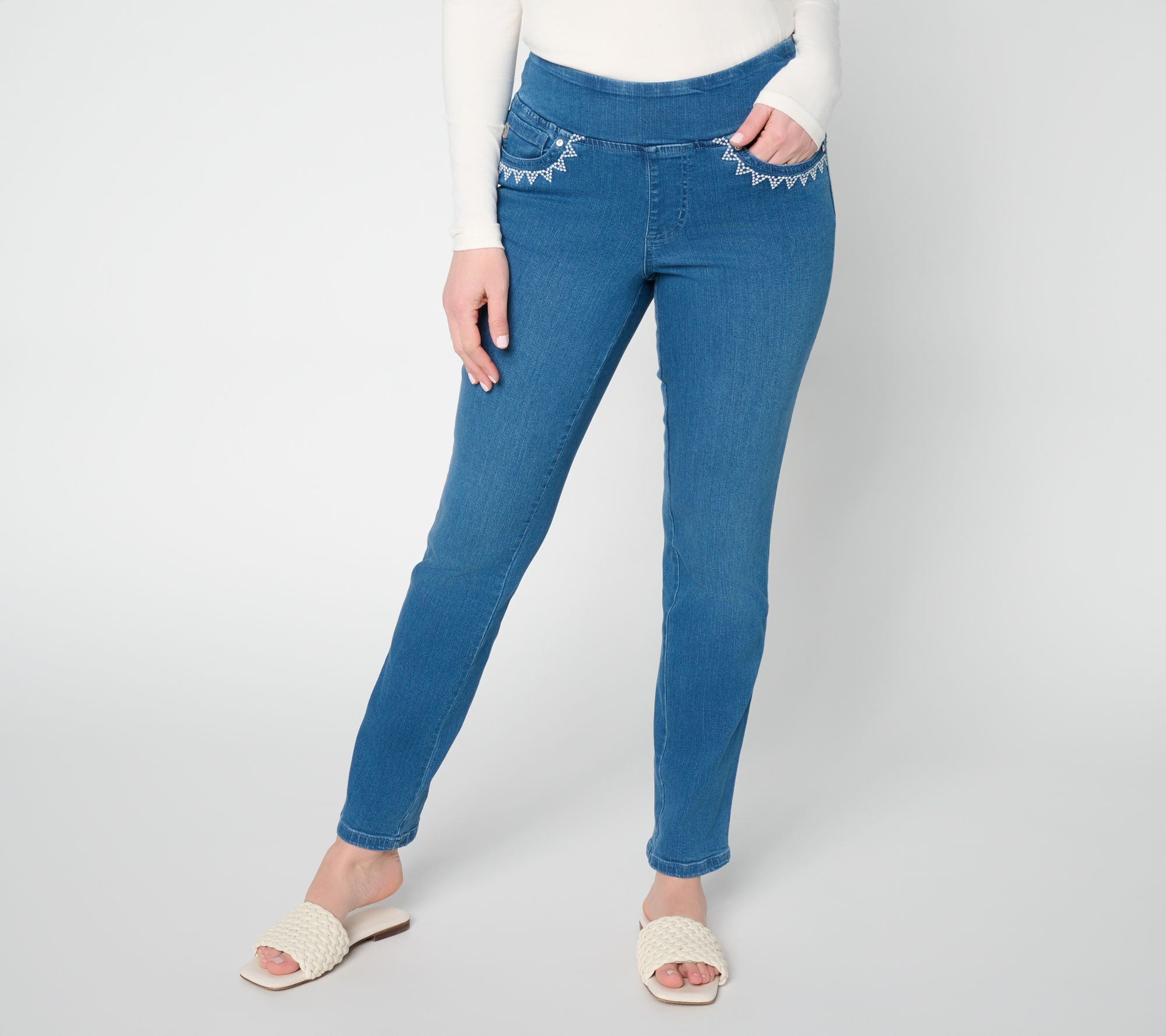 "As Is" Belle by Kim Gravel Regular TripleLuxe DenimLace Jeans
