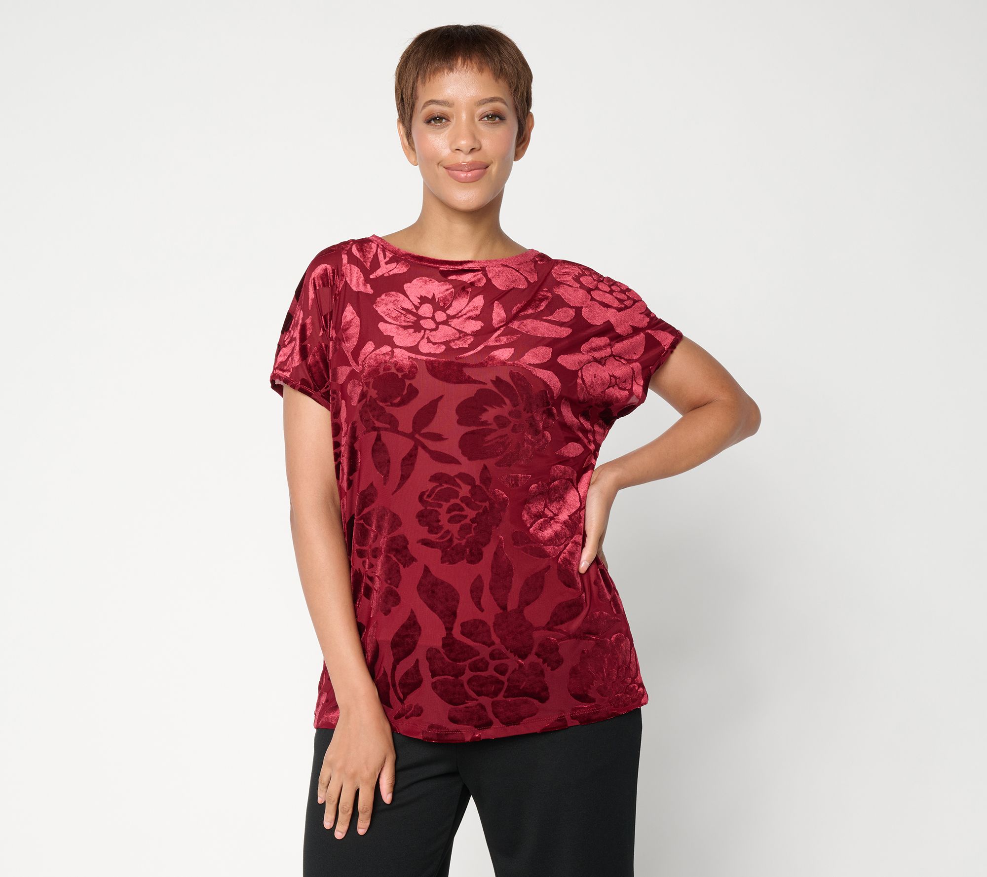 Studio Park x Pat DeMentri Burnout Velvet Blouse