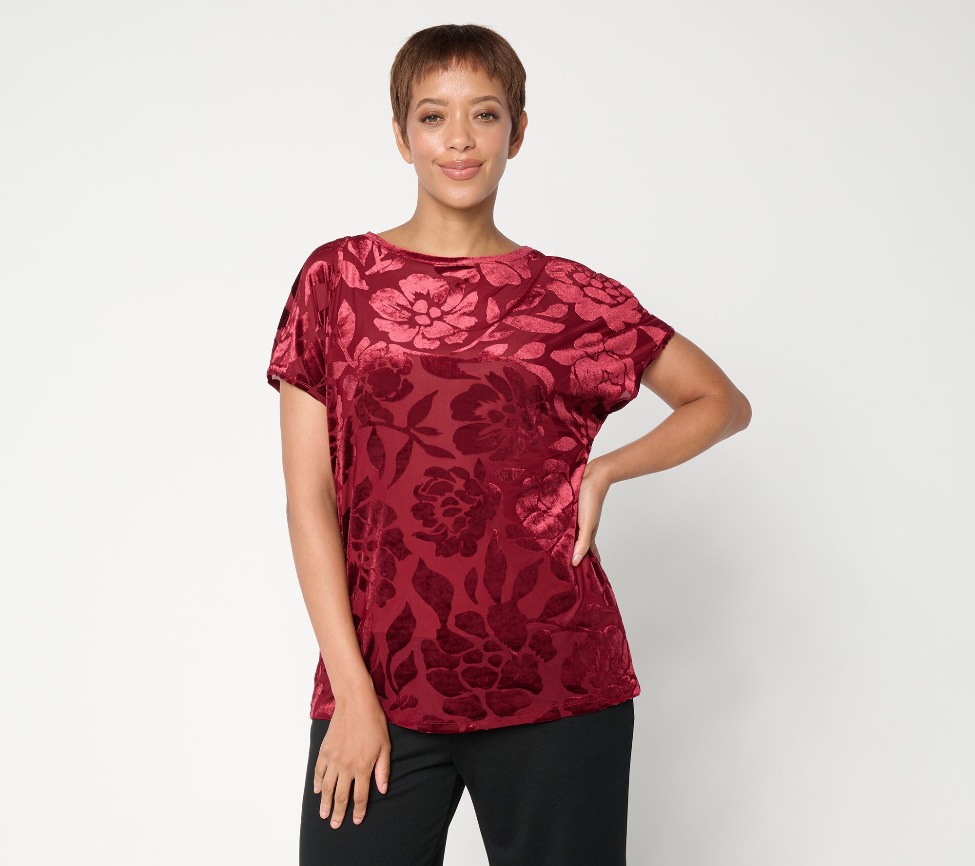 Studio Park x Pat DeMentri Burnout Velvet Blouse