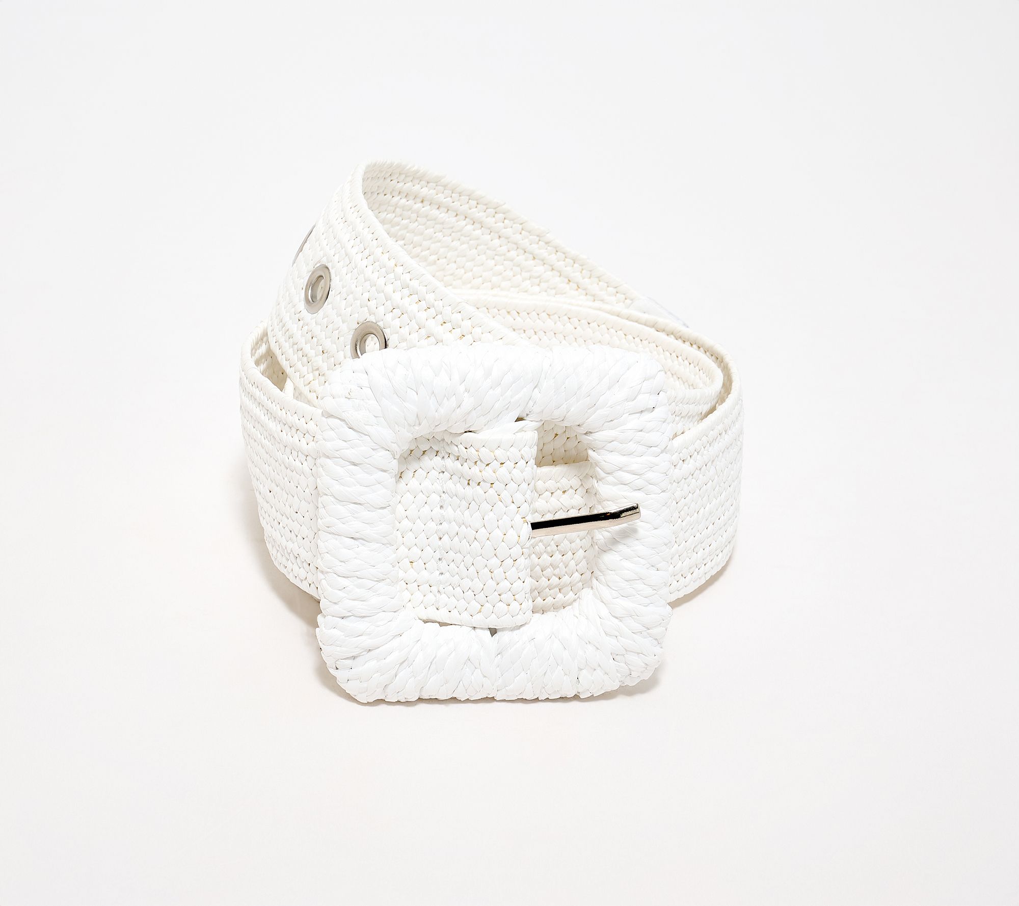 "As Is" Susan Graver Stretch Raffia Belt with Novelty Buckle