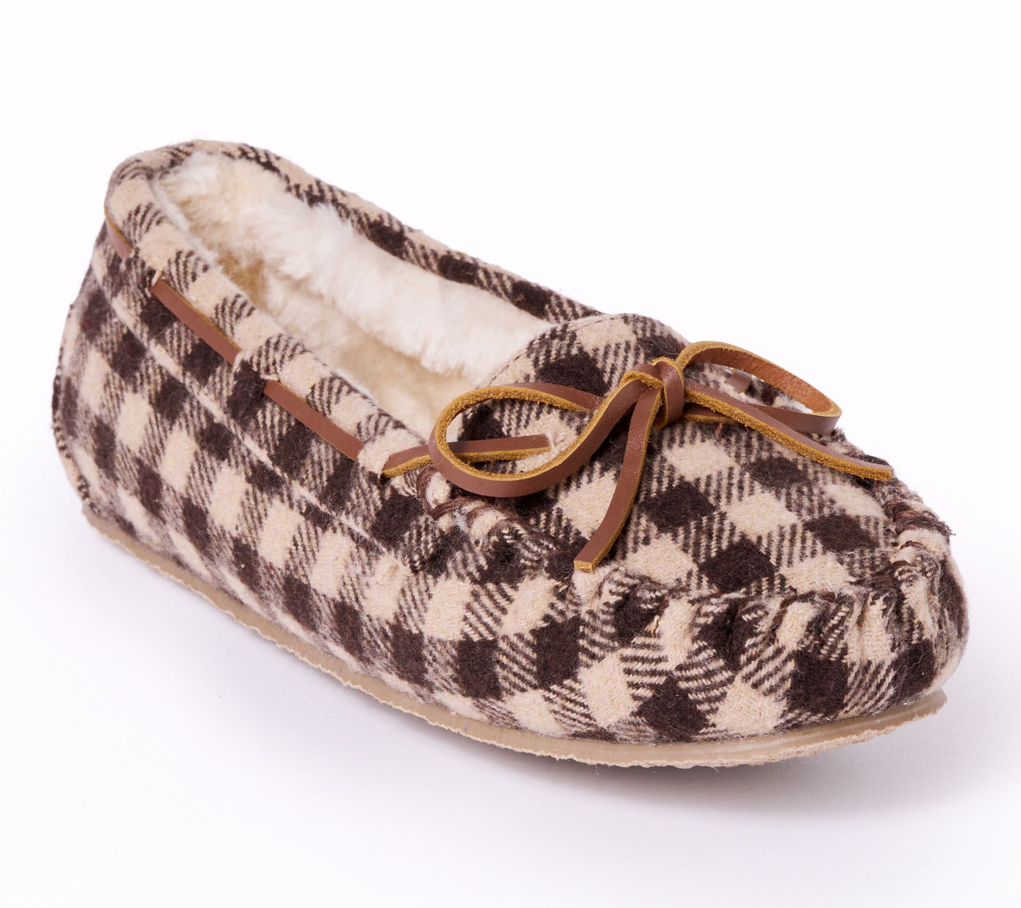 Minnetonka Women's Cally Gingham Plaid Slippers