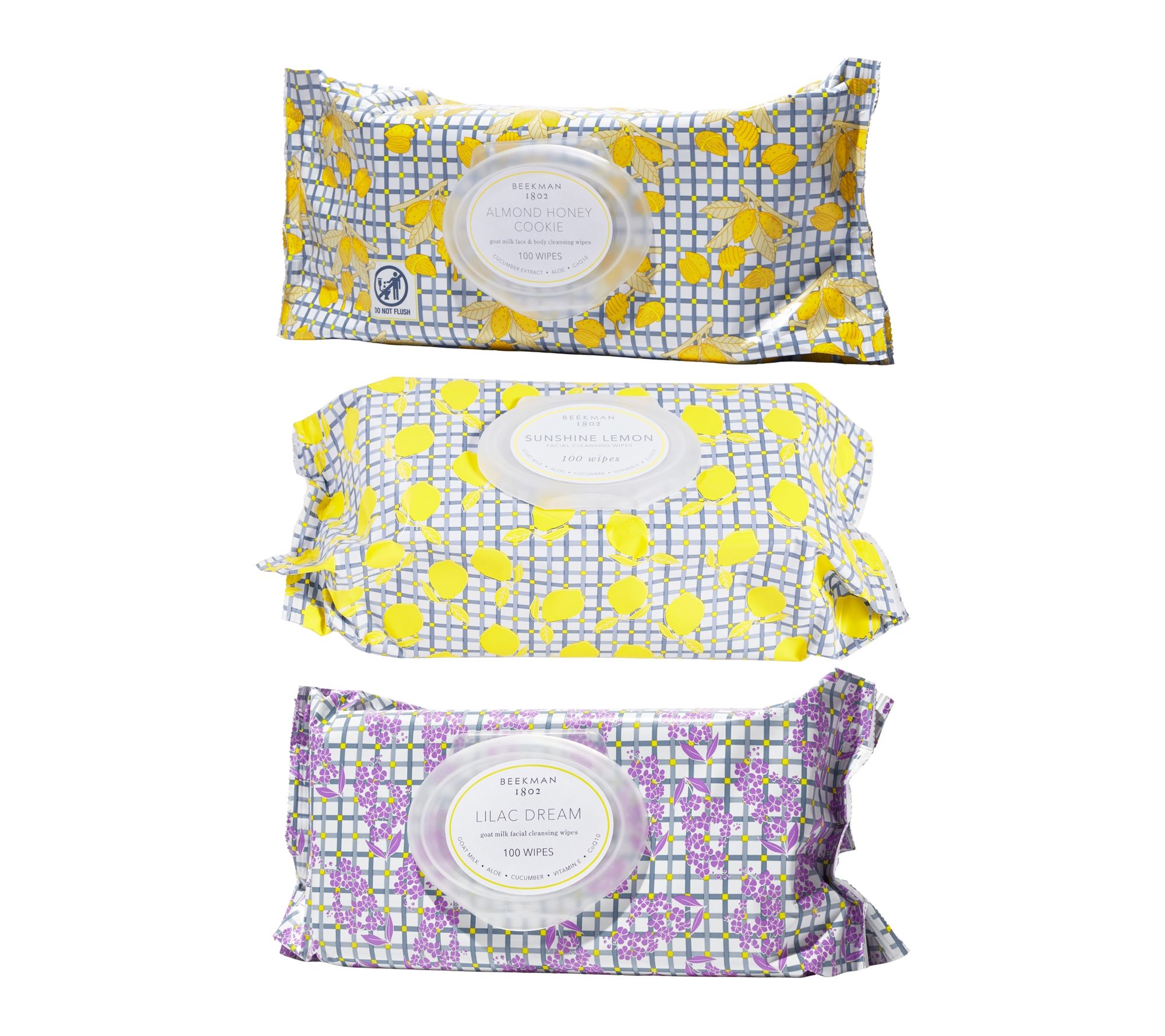  Beekman 1802 Supersize Goat Milk Face & Body Wipes Trio