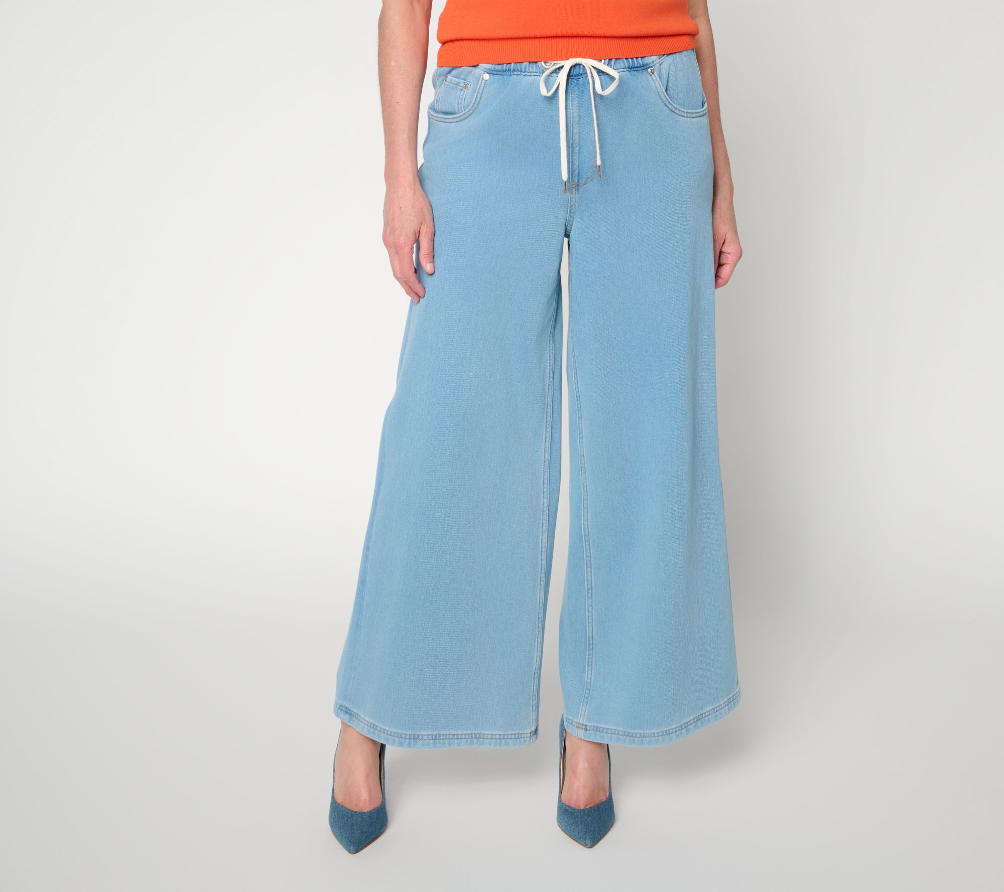 "As Is" Carla Rockmore Collection Pet Pull-On Denim Straight Jeans