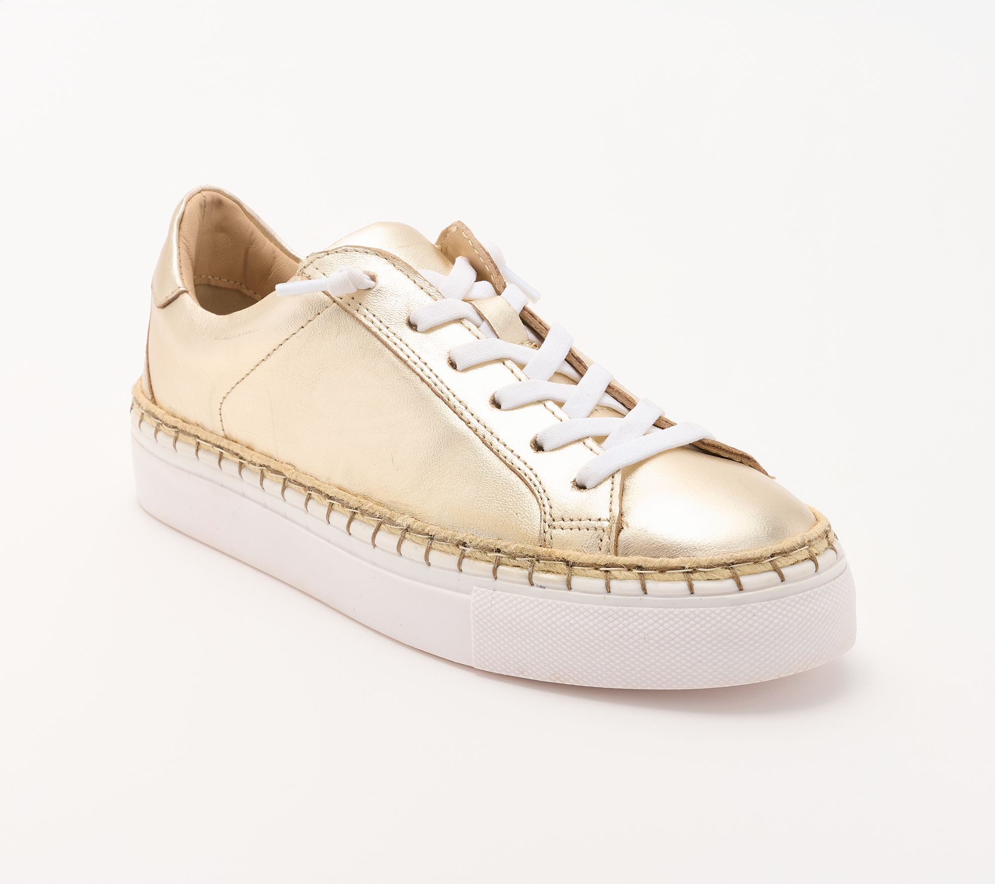 "As Is" Diba True Leather Lace-Up Sneakers - Em Belish