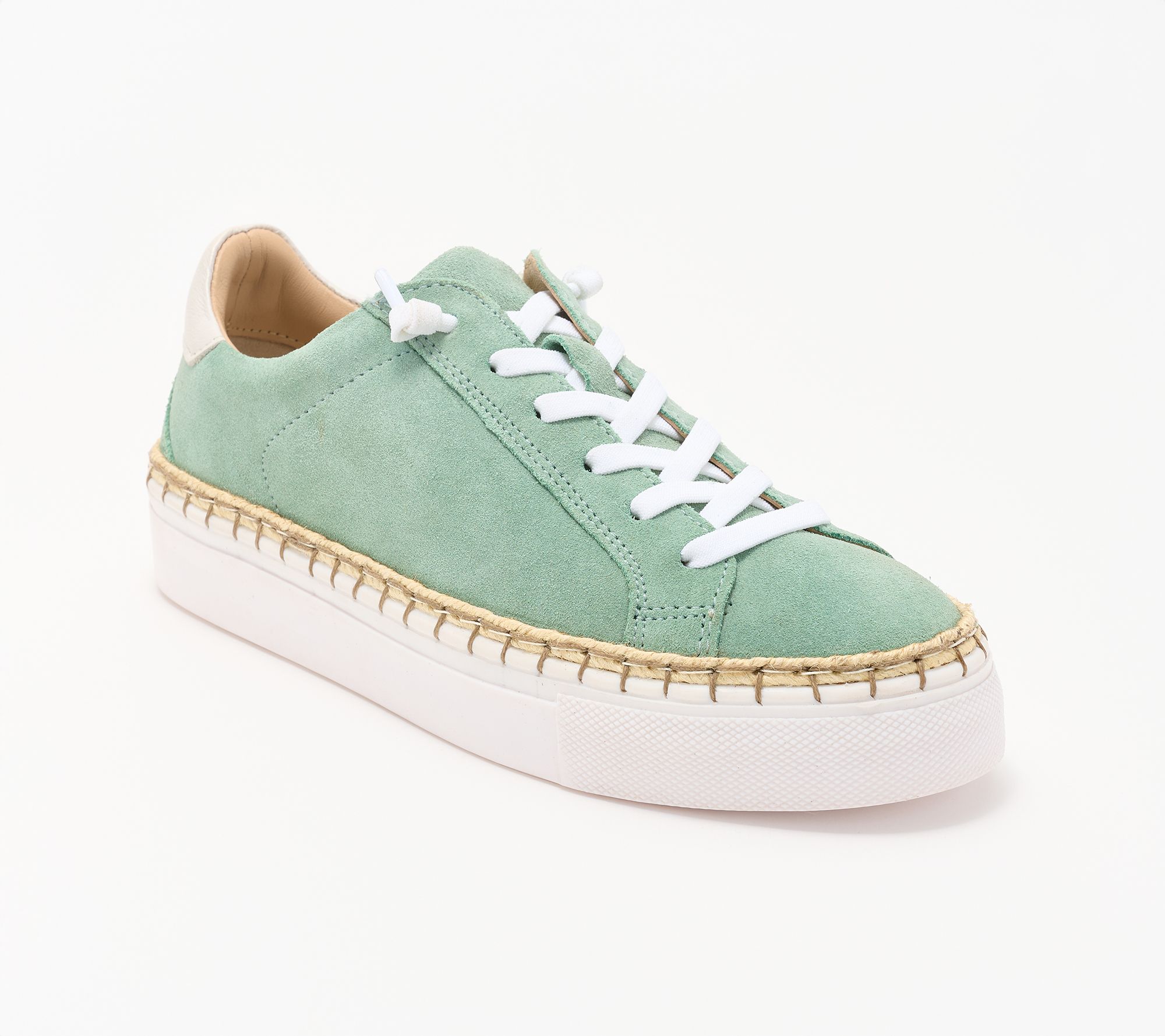 "As Is" Diba True Leather Lace-Up Sneakers - Em Belish