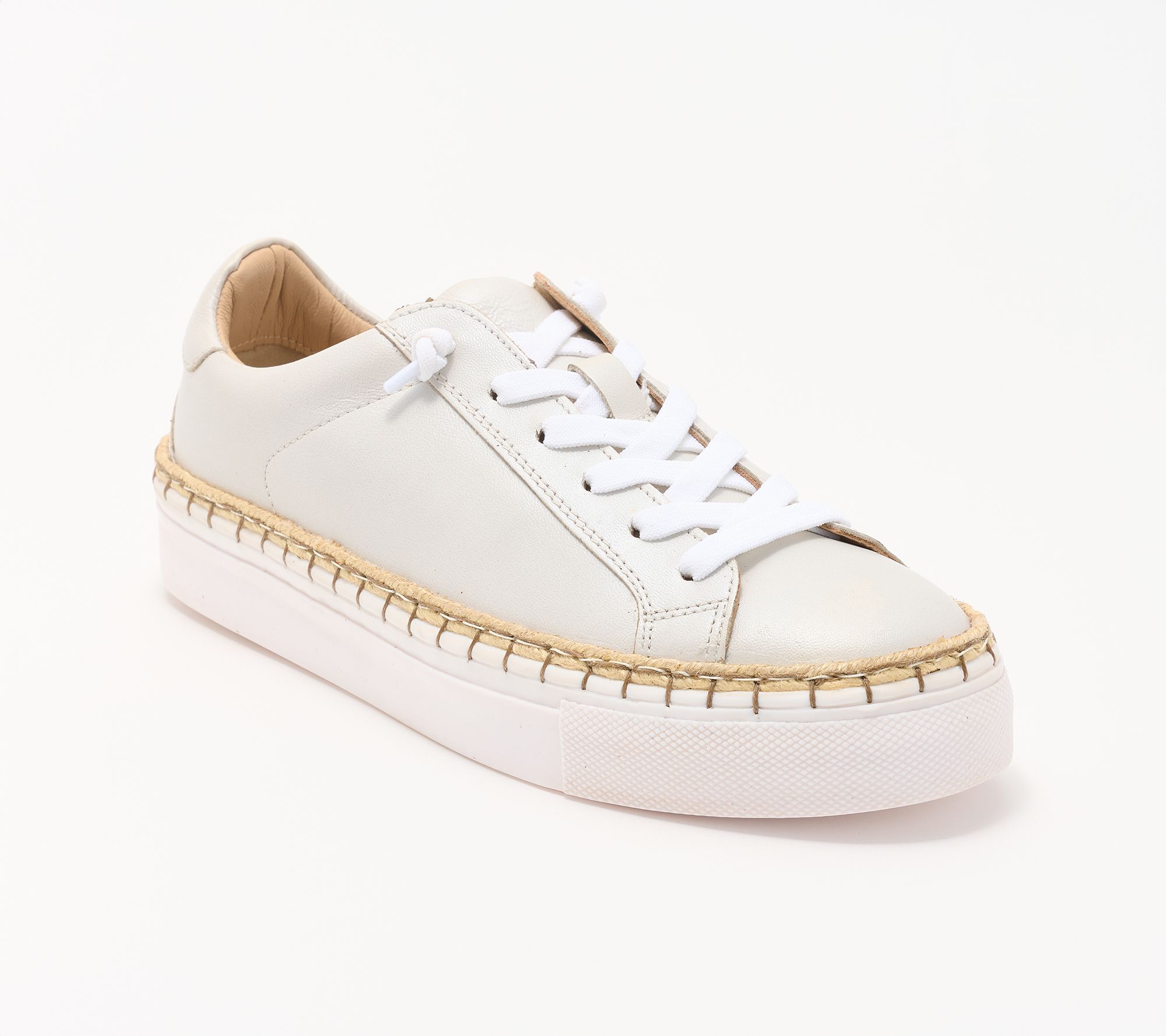 "As Is" Diba True Leather Lace-Up Sneakers - Em Belish
