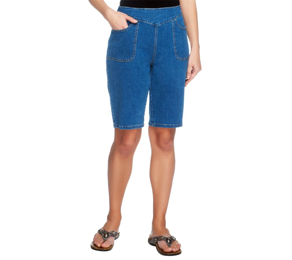 "As Is" Denim & Co. "How Timeless" Bermuda Shorts with Pockets