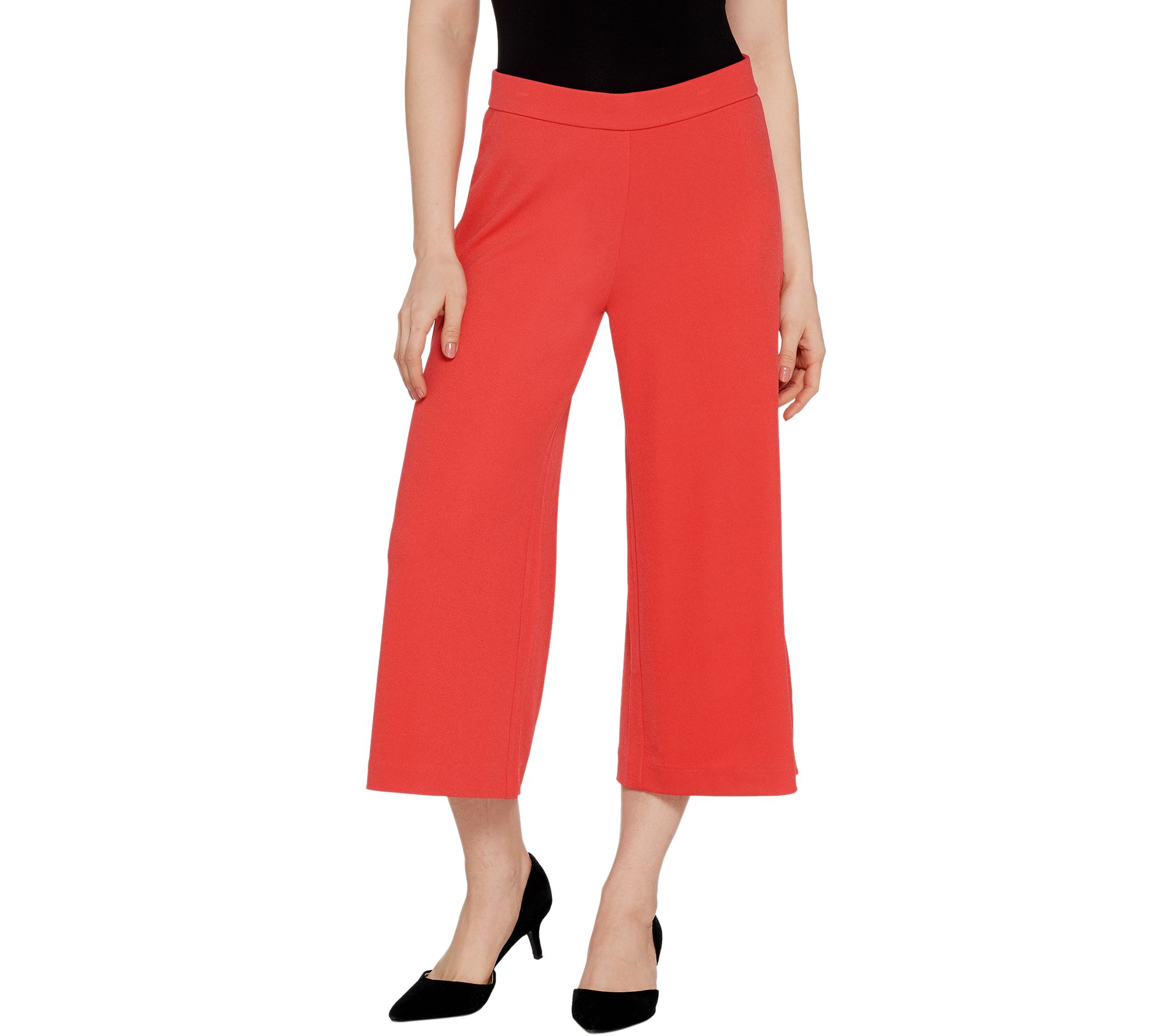 Knitted culotte, red, Pants Women's