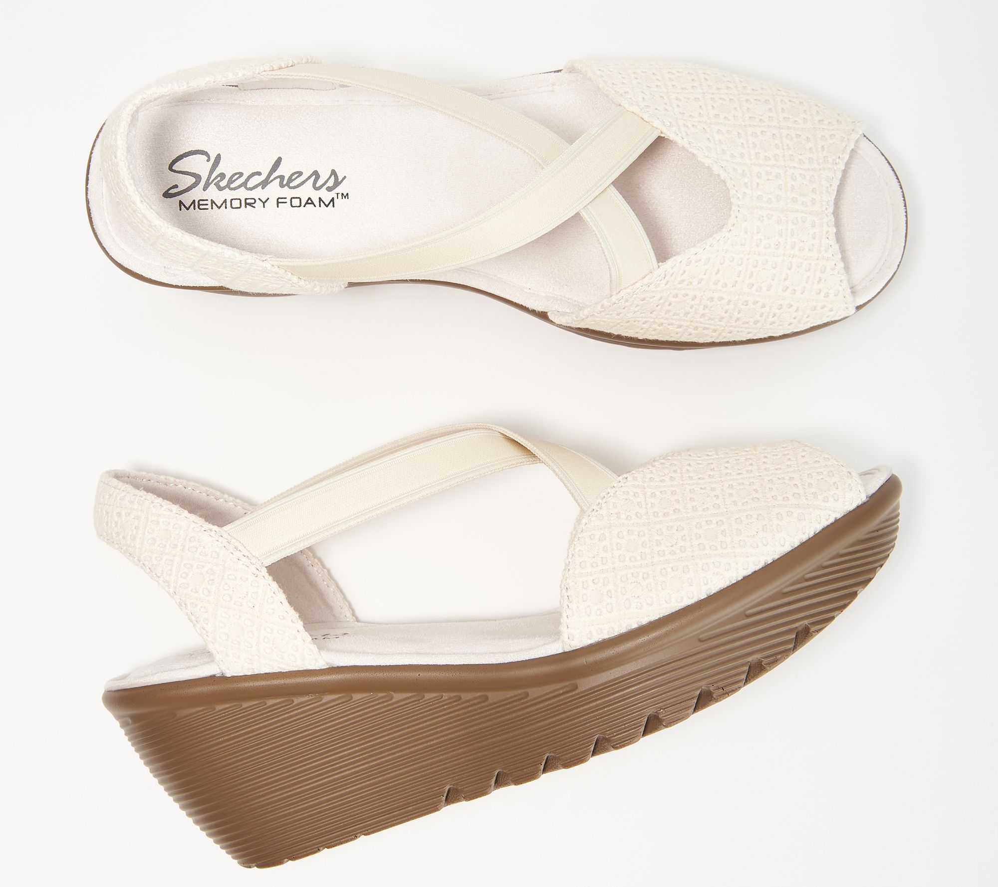 skechers white wedge sandals