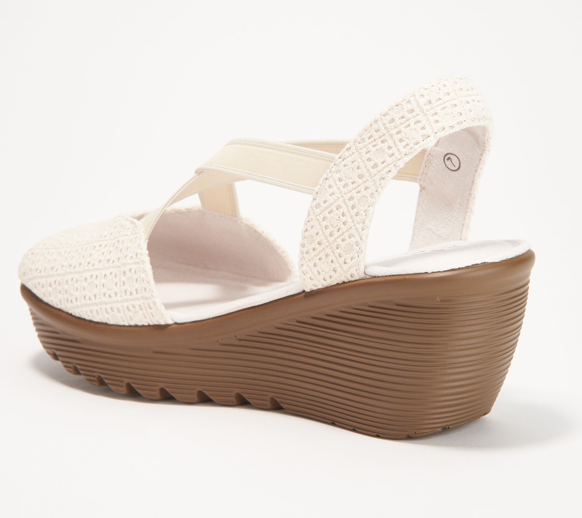 skechers women's parallel peep toe ghillie slingback wedge sandal