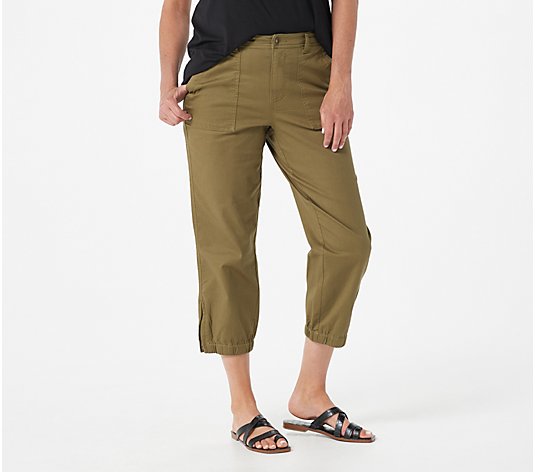 Lisa Rinna Collection Petite Cropped Twill Pants
