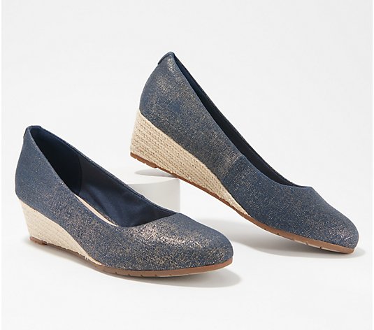 Clarks Collection Metallic Canvas Wedges - Mallory Luna