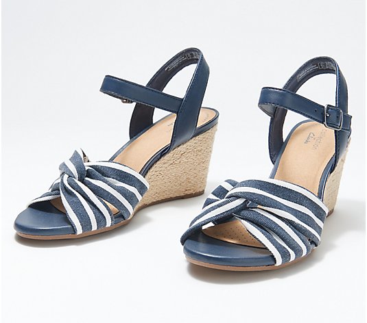 Clarks Collection Espadrille Wedge Sandals - Margee Beth - QVC.com