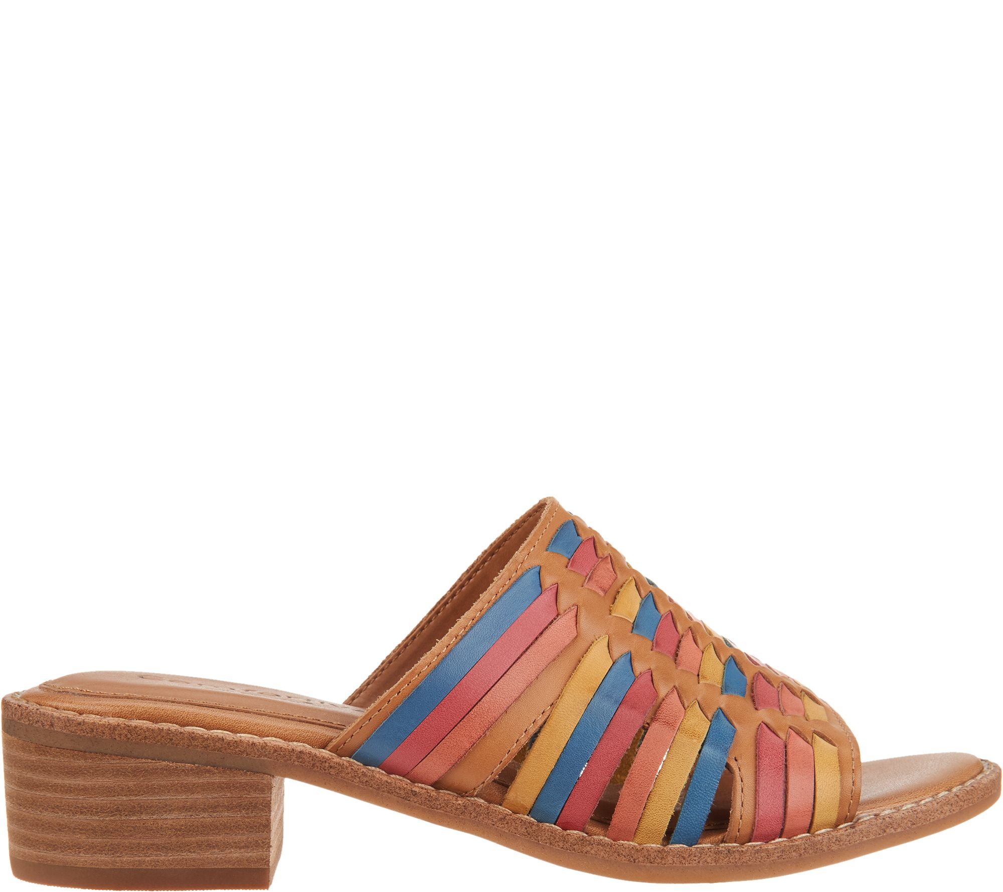 Comfortiva Leather Huarache Slide Sandals - Brileigh - QVC.com
