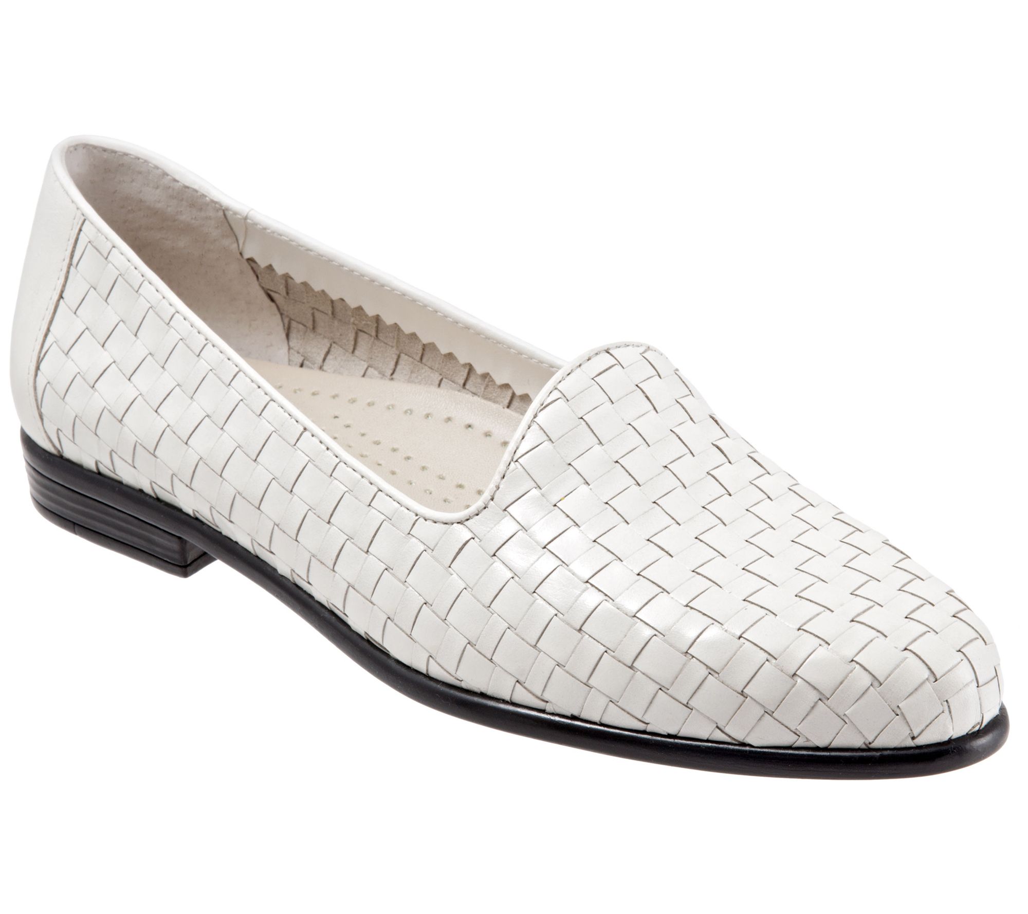 Trotters Sleek Leather Woven Loafers - Liz