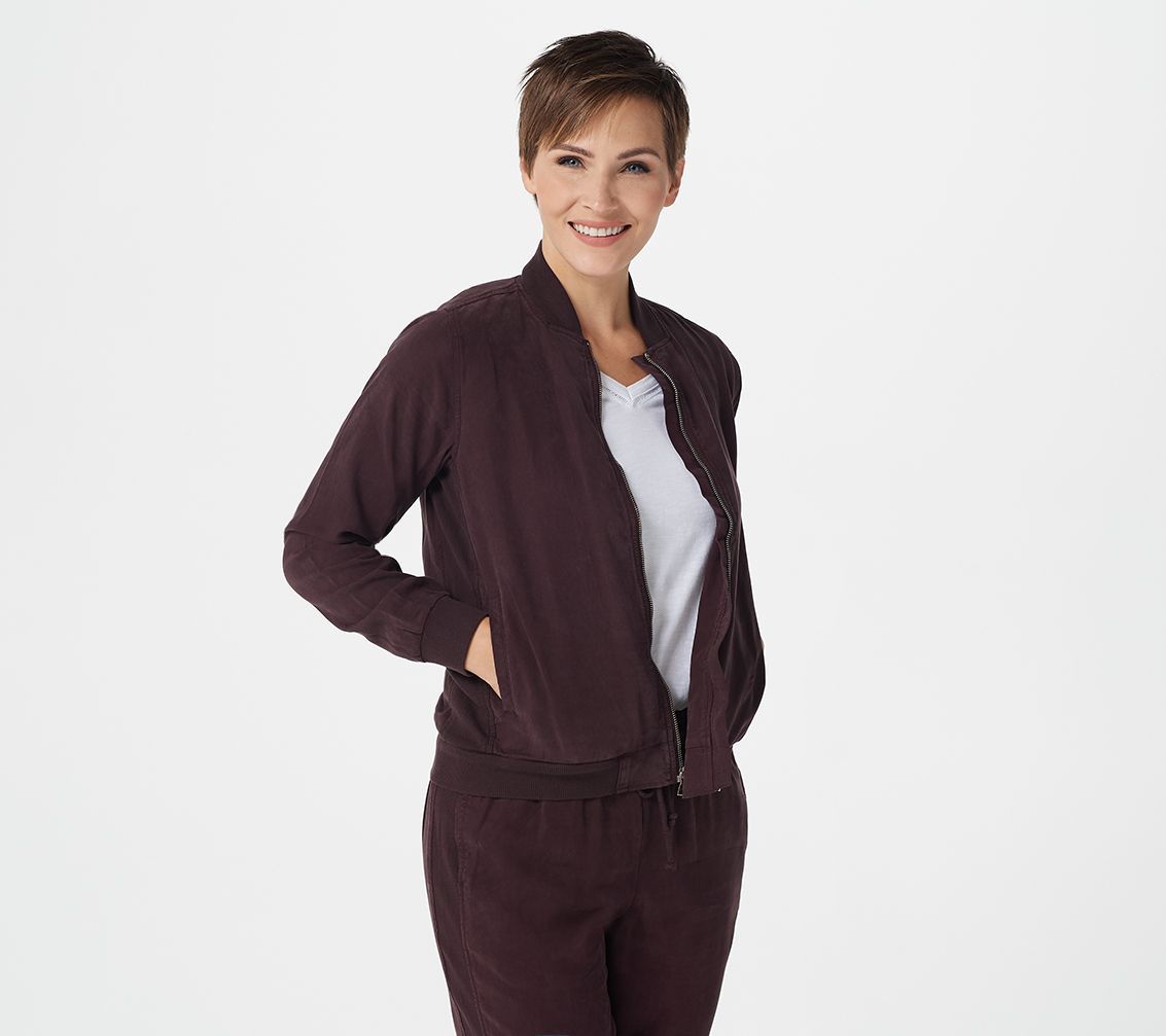 "As Is" Side Stitch Rib Side Bomber Jacket