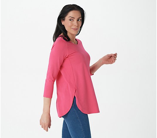 "As Is" Susan Graver Weekend Essentials Petite Comfy Cotton Tunic