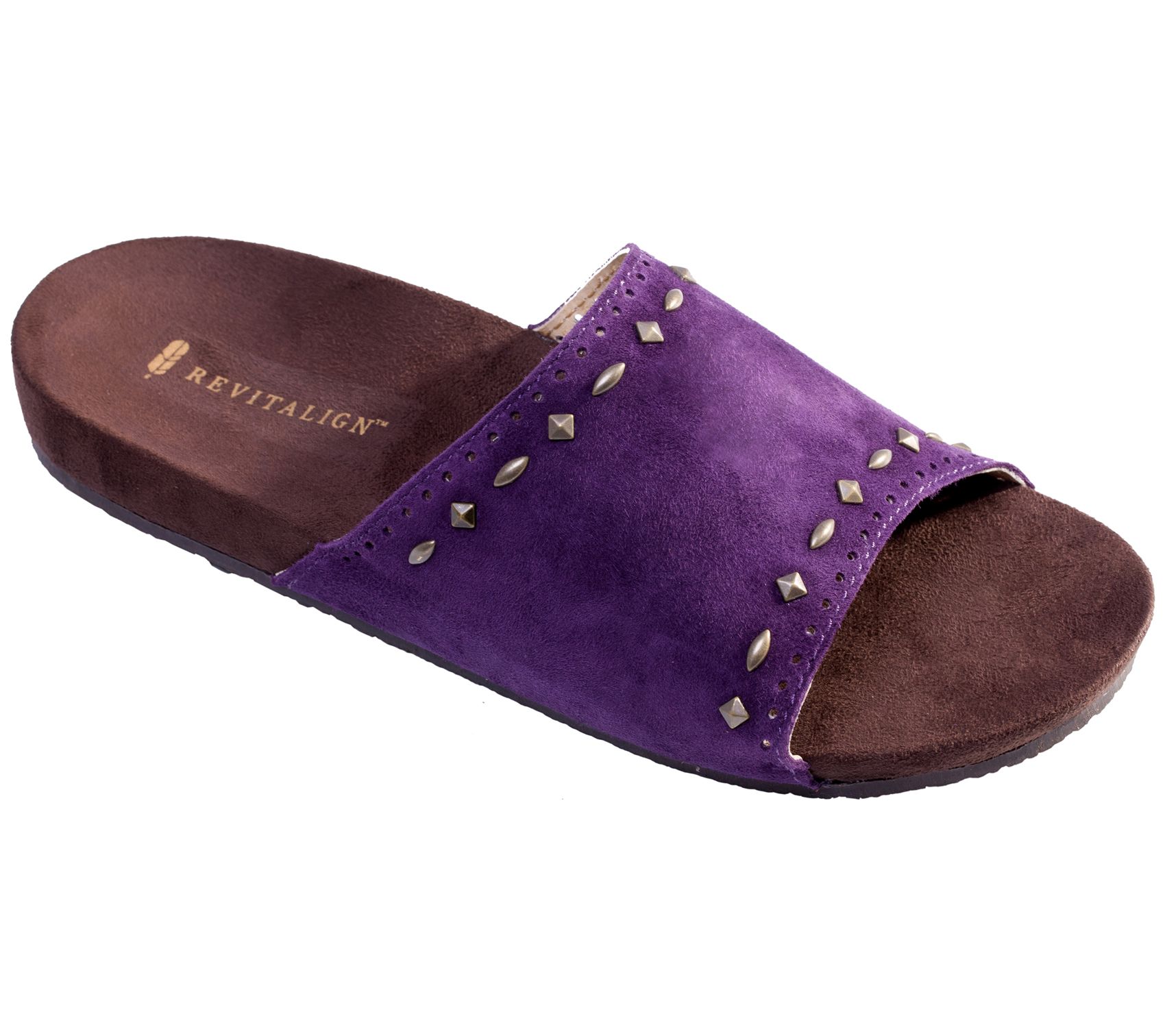 Revitalign Suede Orthotic Slides - Sofia Stud