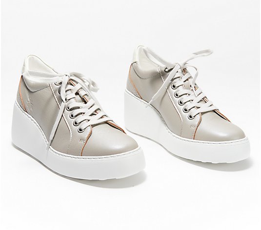 FLY London Leather Lace-Up Sneakers - Dile