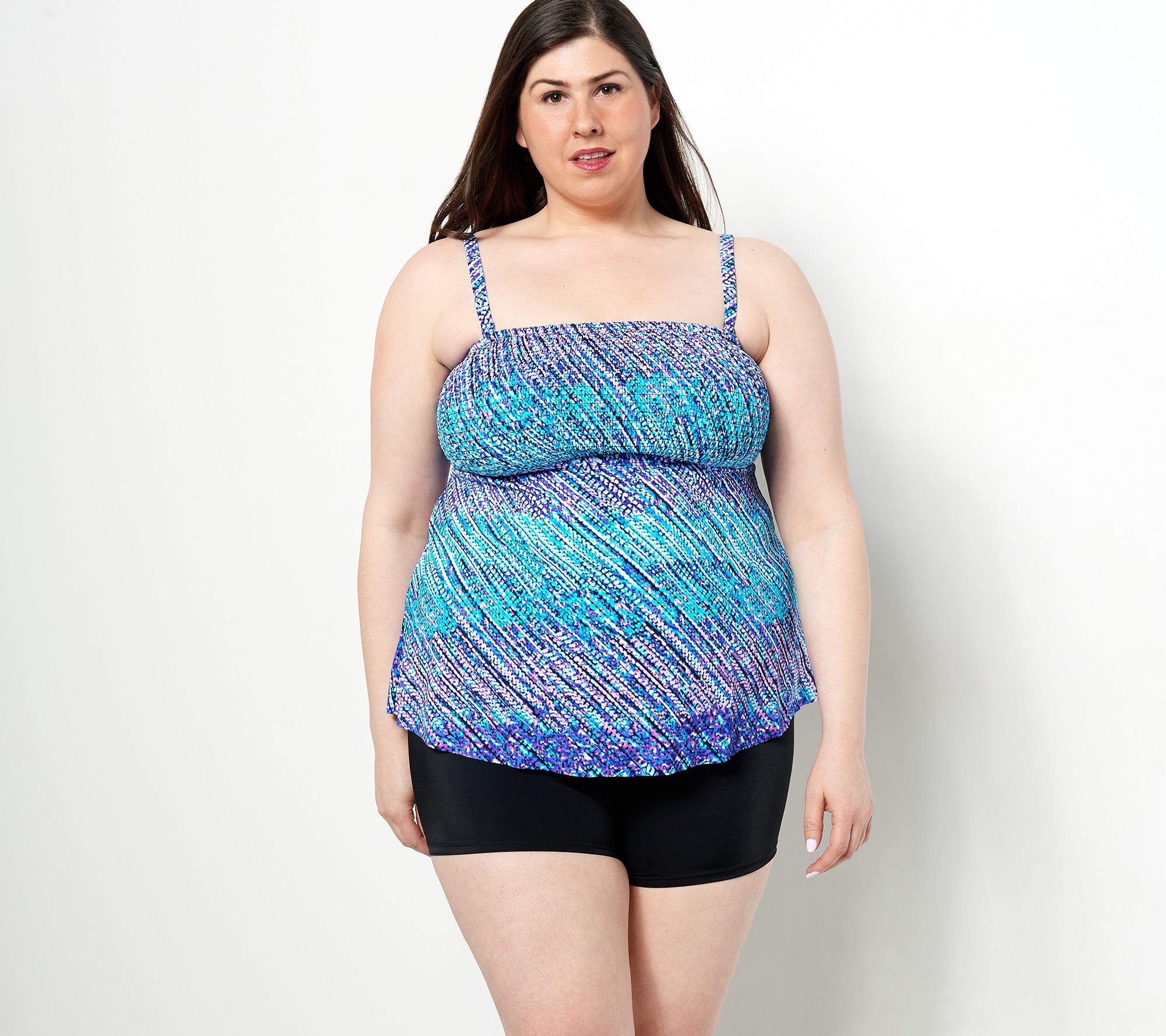 Kim Gravel x Swimsuits For All Smocked Bandeau and Shorts Set