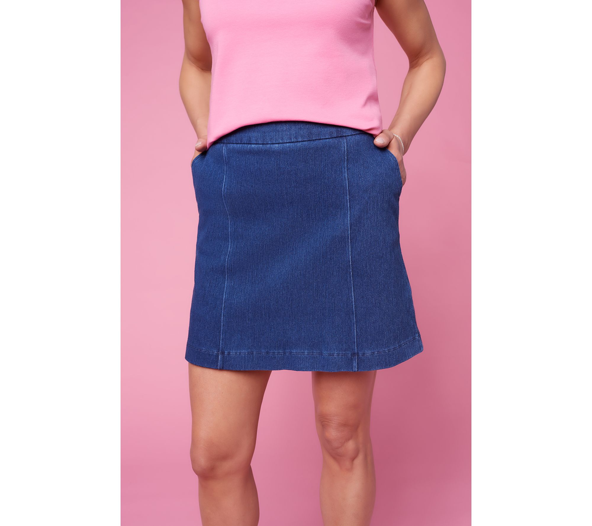 Pink denim 2025 skirt qvc