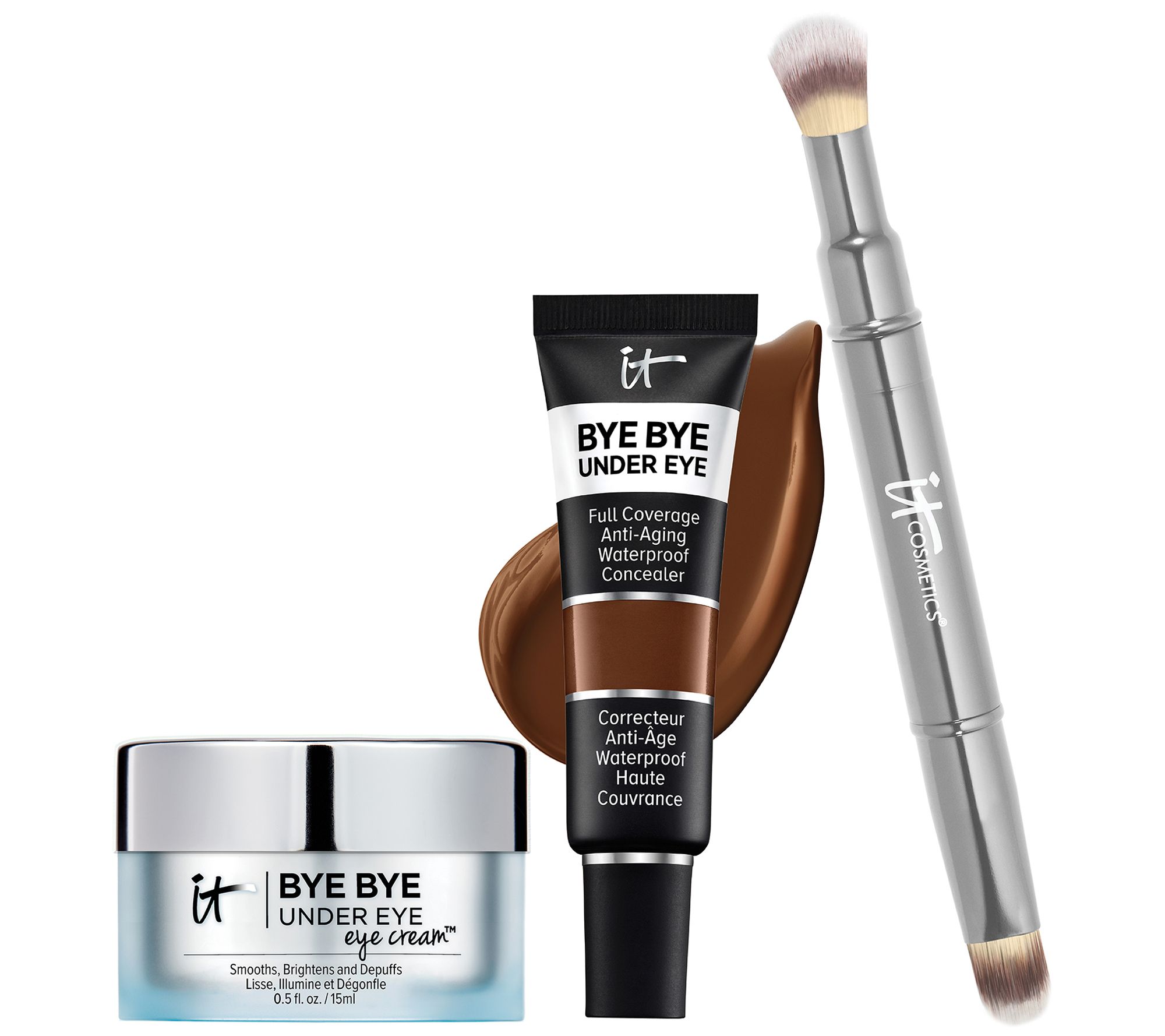 IT Cosmetics Bye Bye Under Eye Concealer & Eye Cream w/ Luxe Brush 