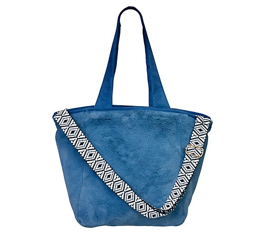 Sprigs Faux Fur Tote with Removable Printed Crossbody Strap