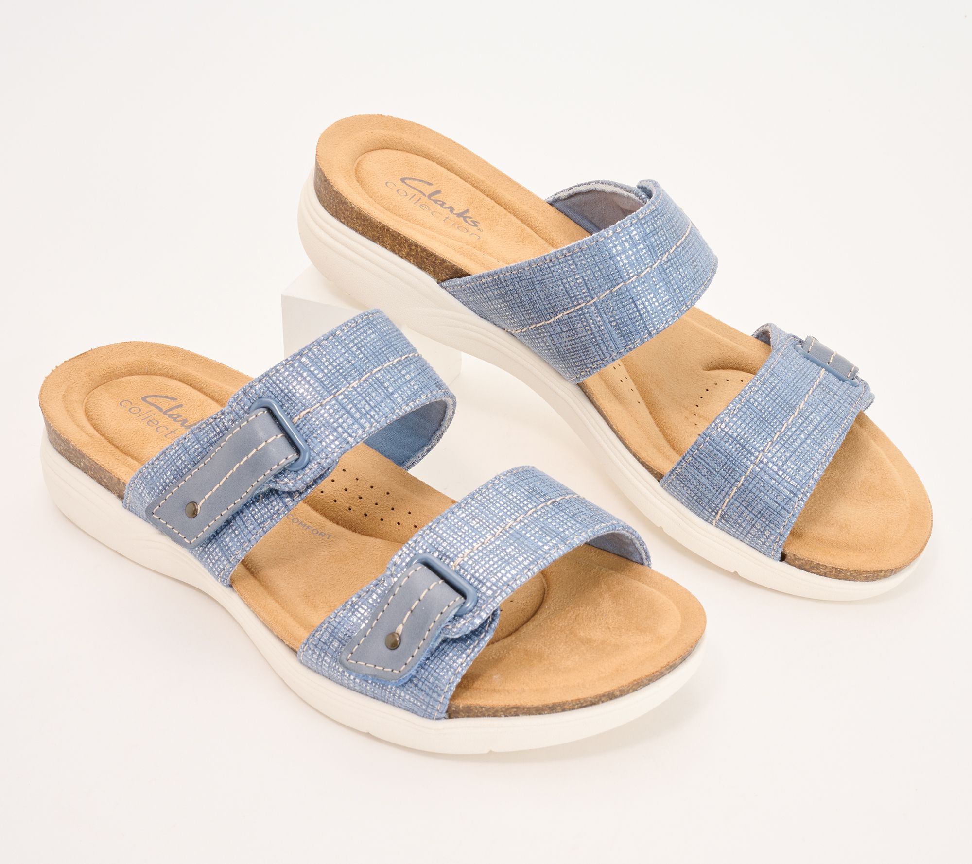 Acompañar bestia Vacío Clarks Collection Adjustable Slide Sandals - April Dusk - QVC.com