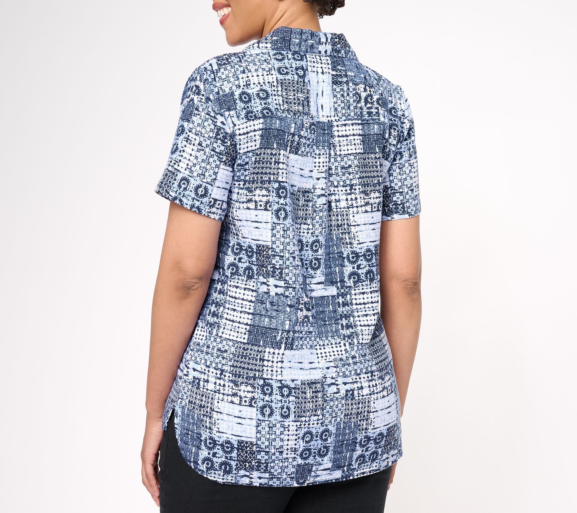Joan Rivers Short Sleeve Linen Resort Shirt - QVC.com