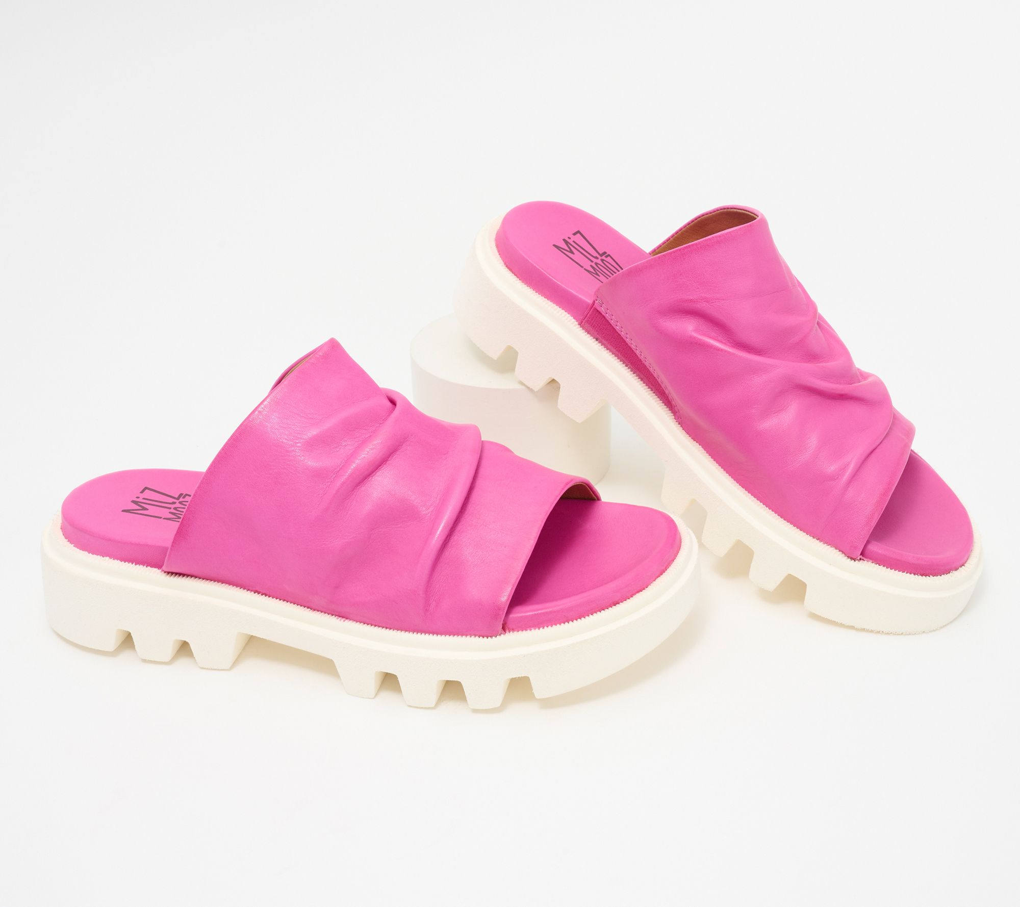 "As Is" Miz Mooz Leather Slide Sandals - Plymouth