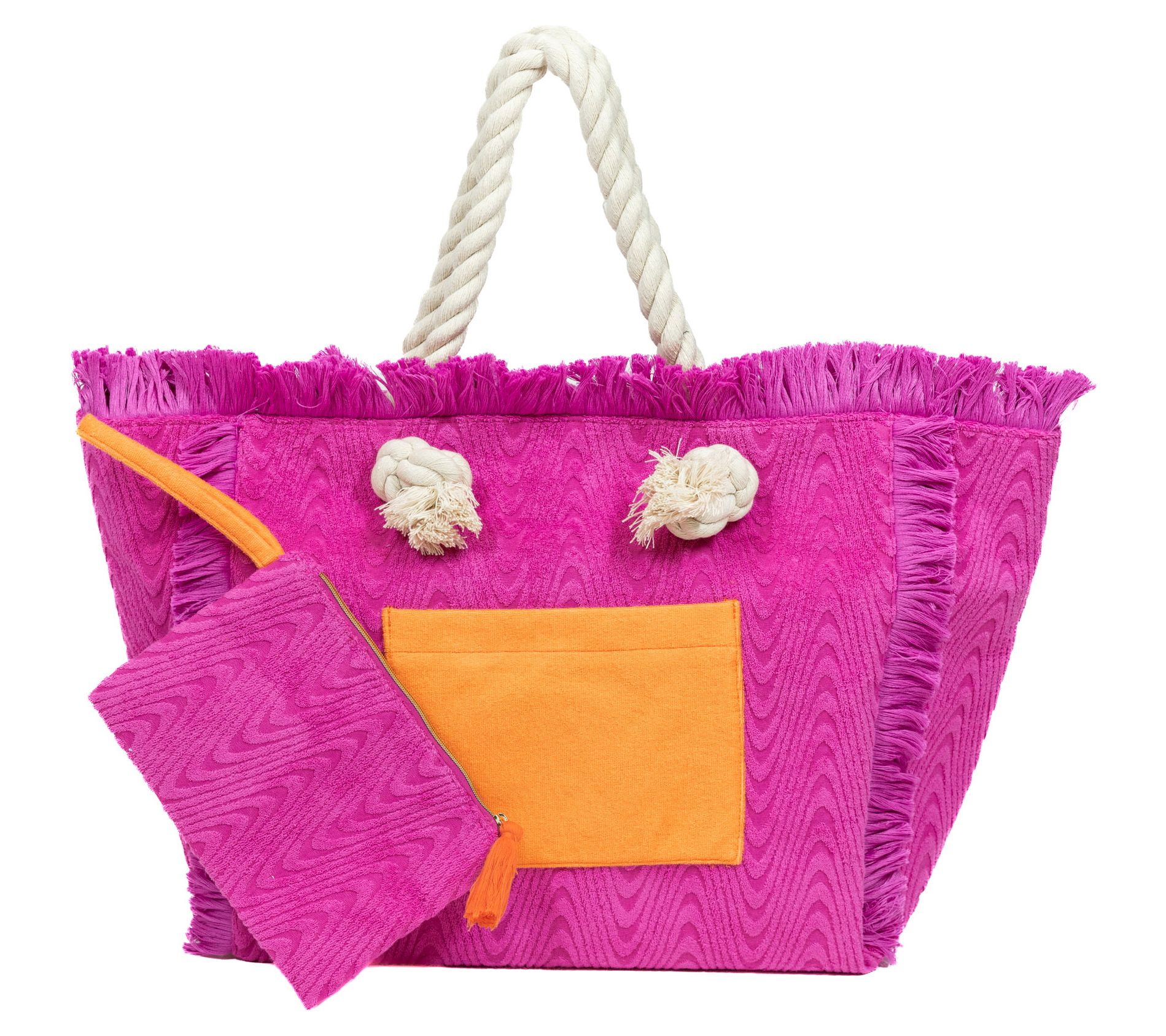 Sprigs Saint Tropez Textured Terrycloth Tote w/ Cosmetic Pouch