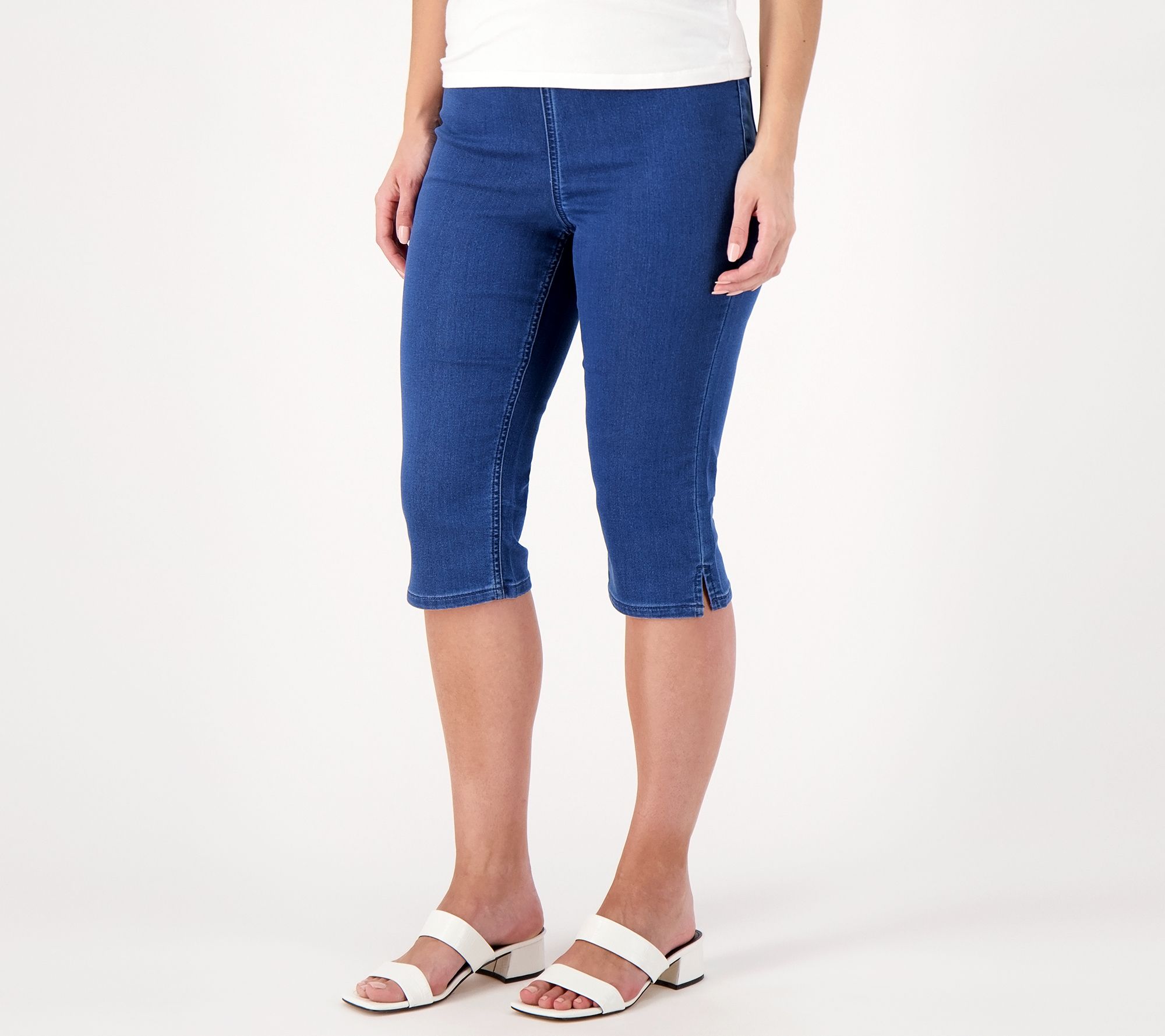 "As Is" Denim & Co. Comfy Knit Denim Pedal Pusher