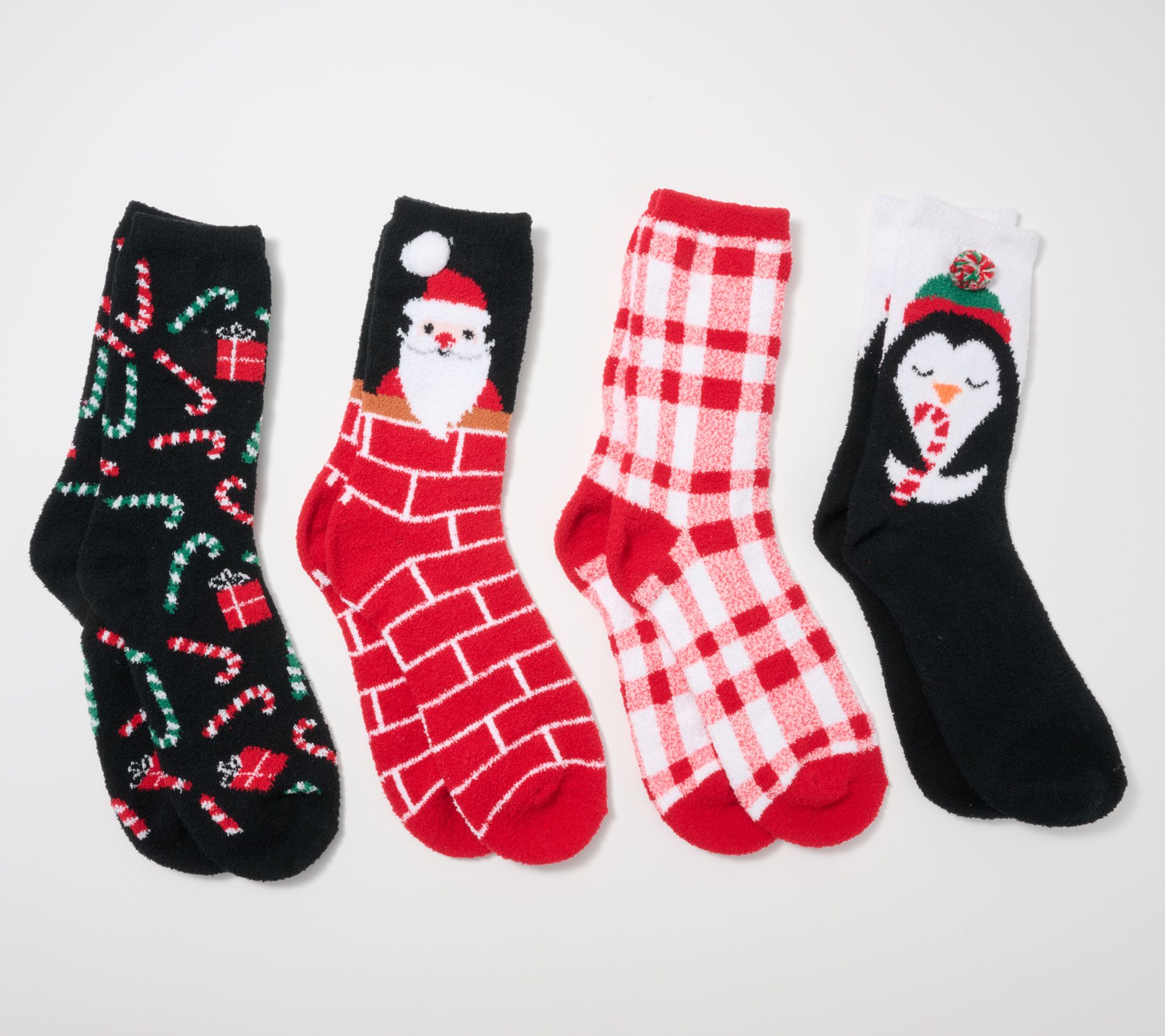 Hallmark x Jen Coffey Set of 4 Microchenille Holiday Socks - QVC.com