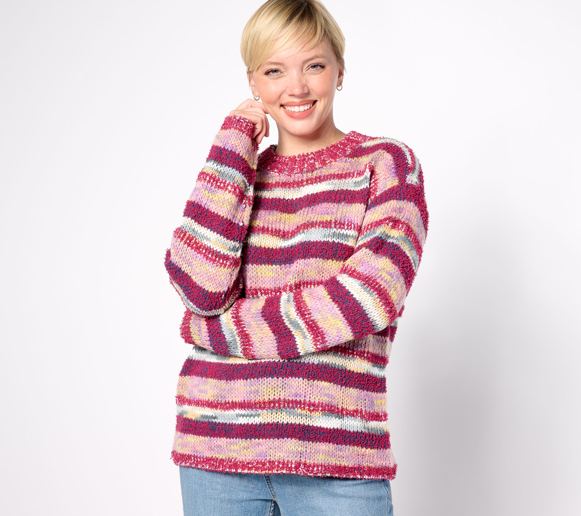 Peace Love World Novelty Yarn Sweater