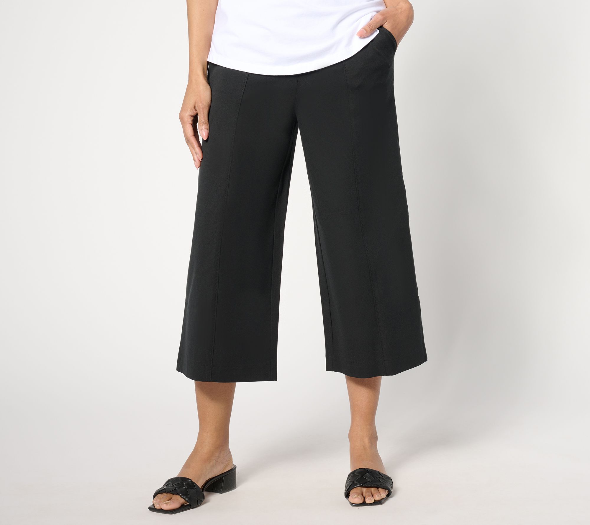 Isaac Mizrahi Live! Tall 24/7 Stretch Culottes with Seam Detail
