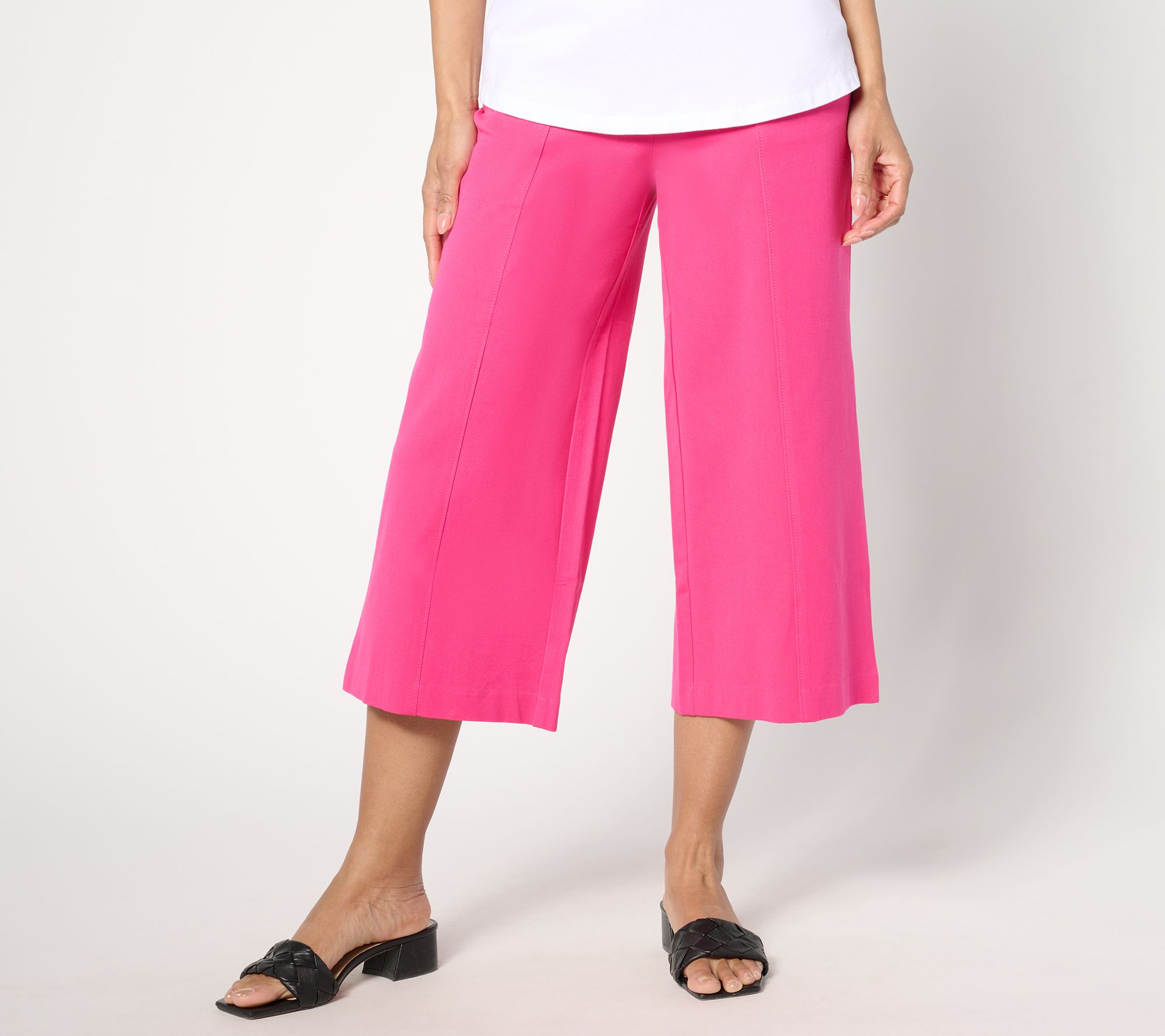 Isaac Mizrahi Live! Tall 24/7 Stretch Culottes with Seam Detail