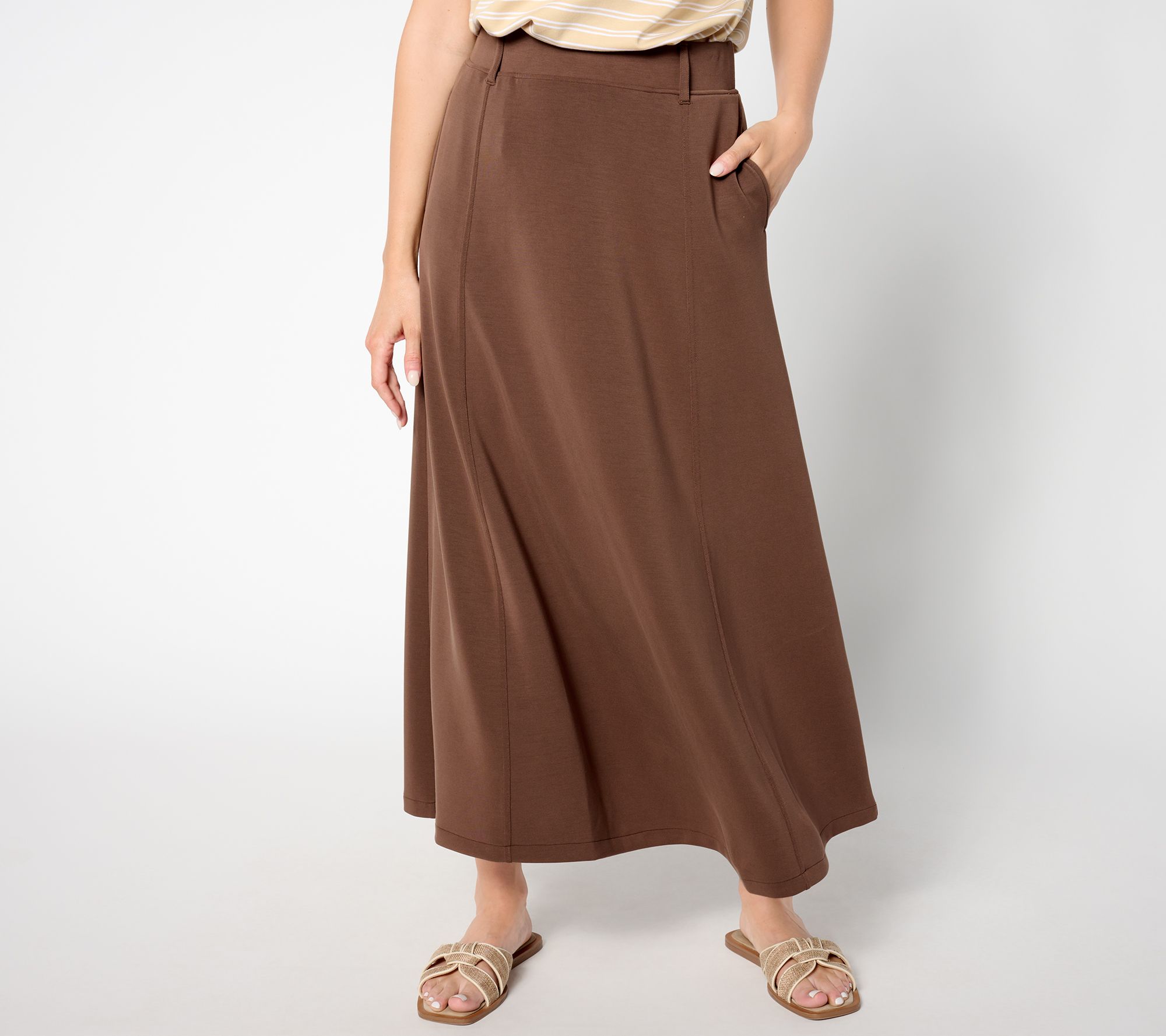 Peace Love World Black Label Petite Scuba Midi Skirt