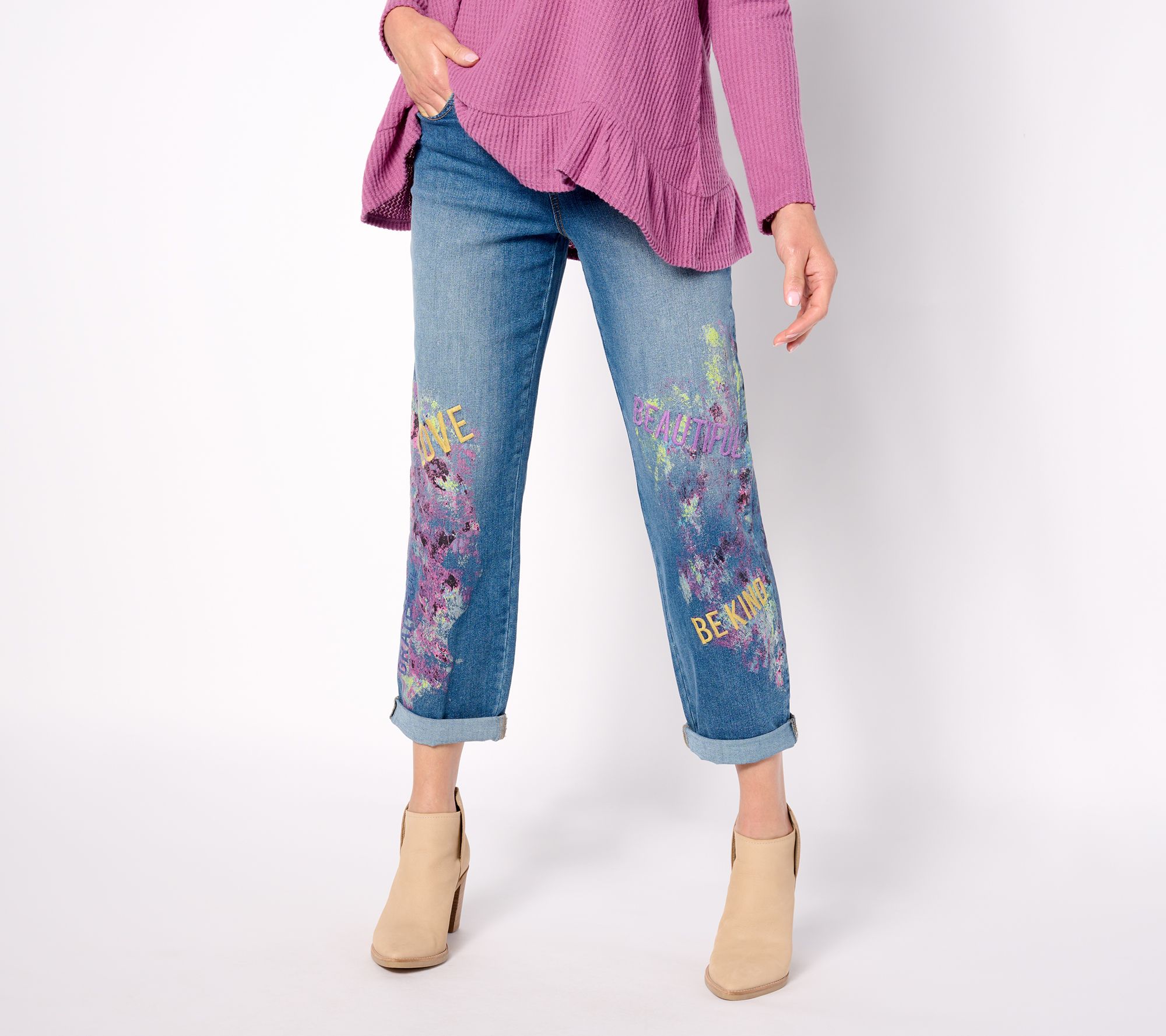 As Is LOGO by Lori Goldstein Special EditionPet Print Jeans