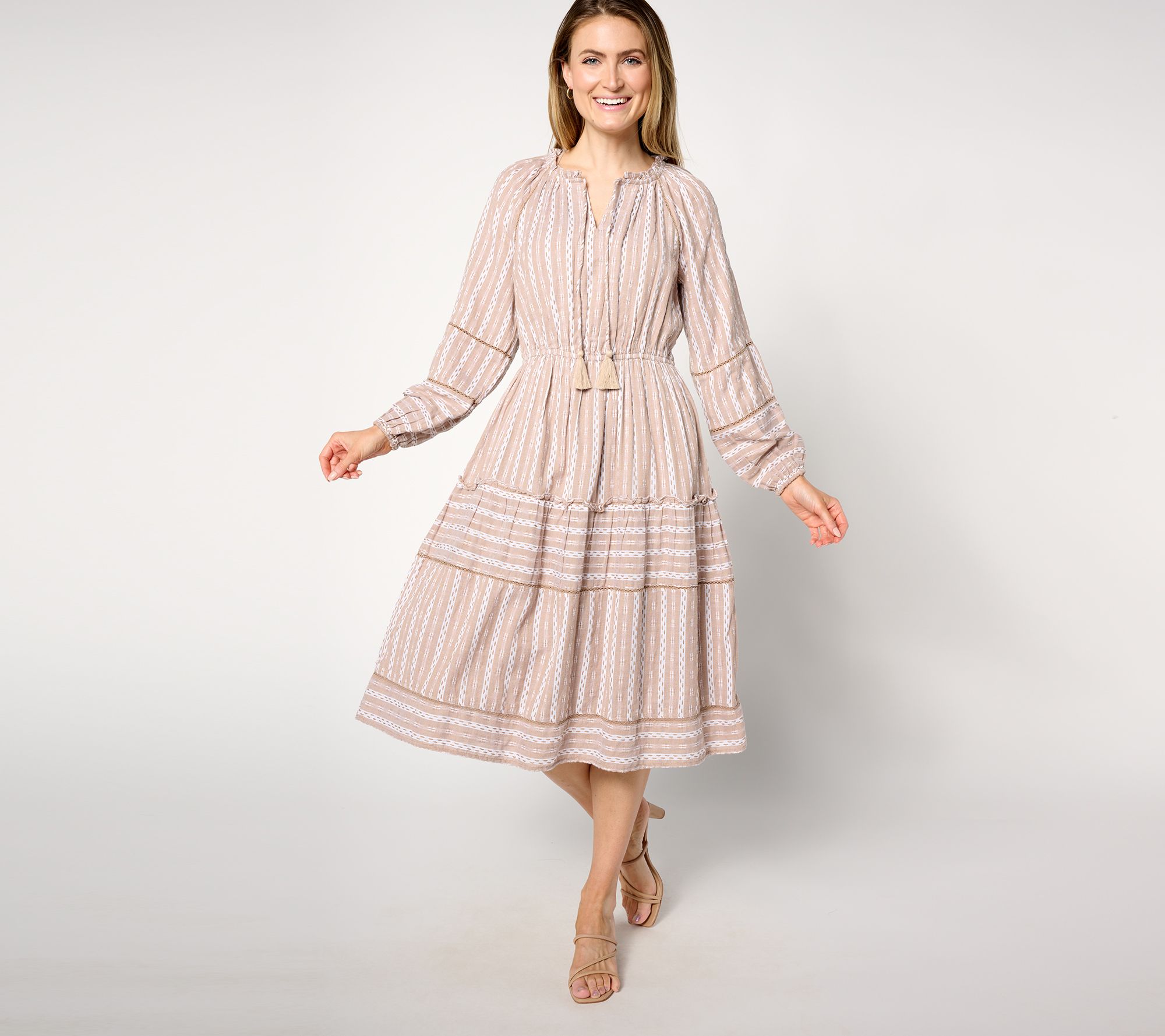 "As Is" Destination 365 Petite Printed Clipped Dot Midi Dress