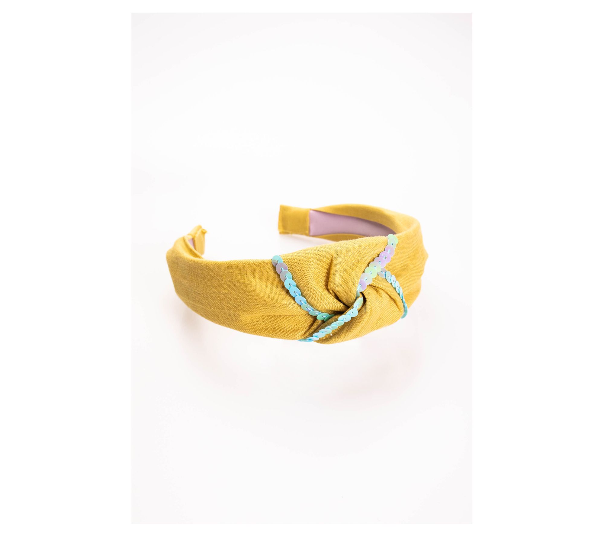 Violet & Brooks Top Knot Linen & SequinHeadband