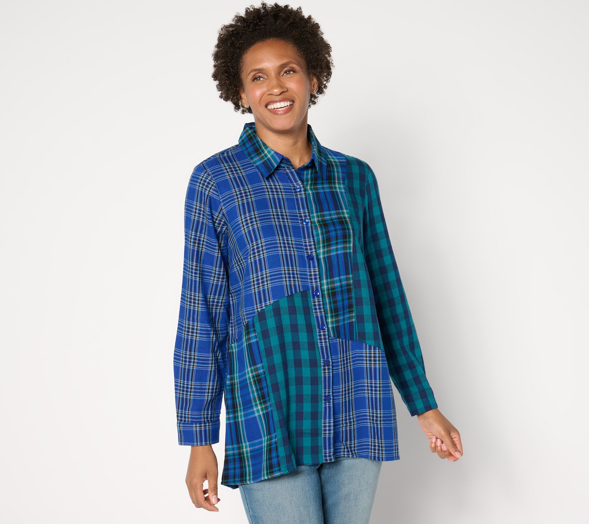 Coldwater Creek Into the Mix Plaid Tunic