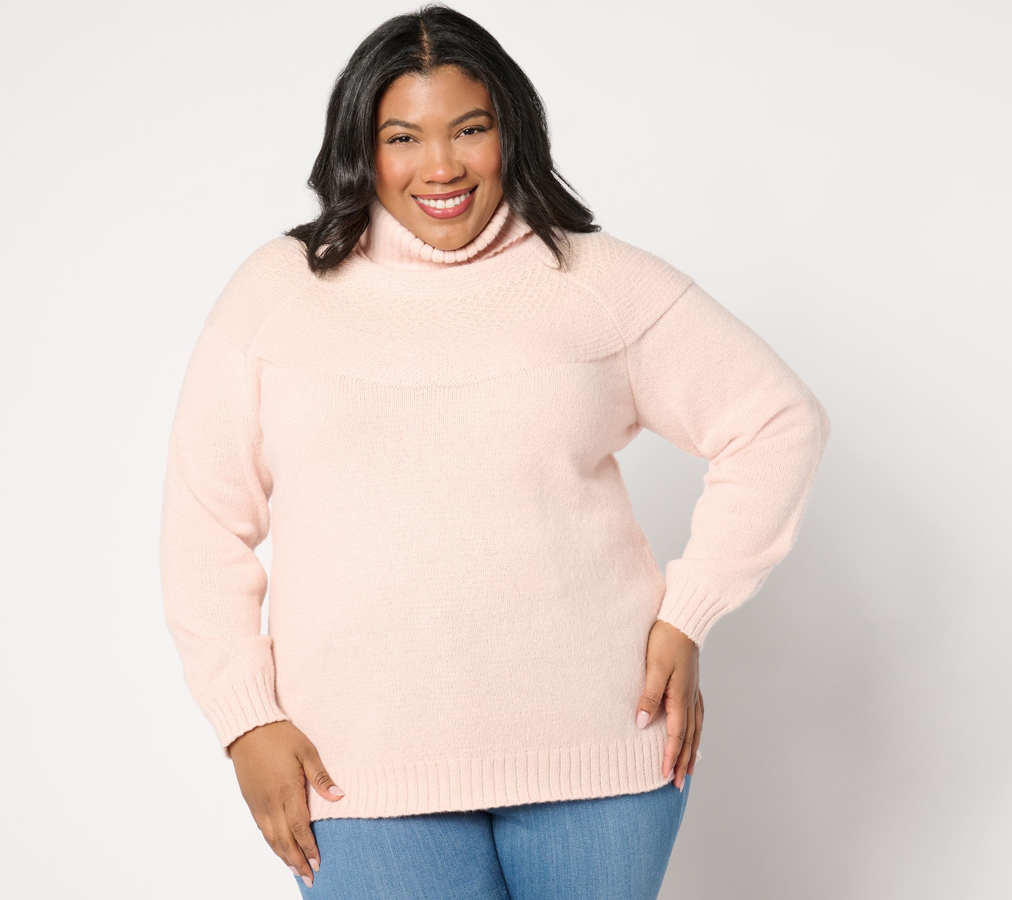 Susan Graver Turtleneck Sweater with Lurex QVC