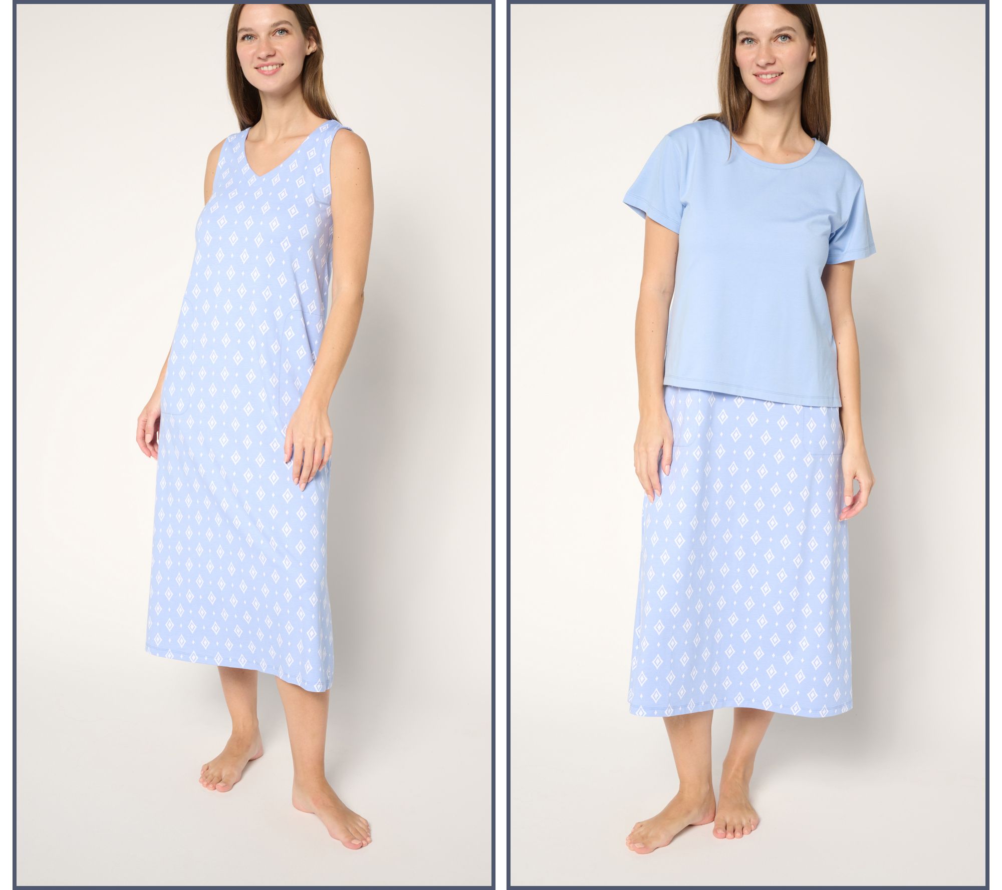Cuddl Duds Cottonwear+ 2-Piece Tee Shirt & Tank Dress