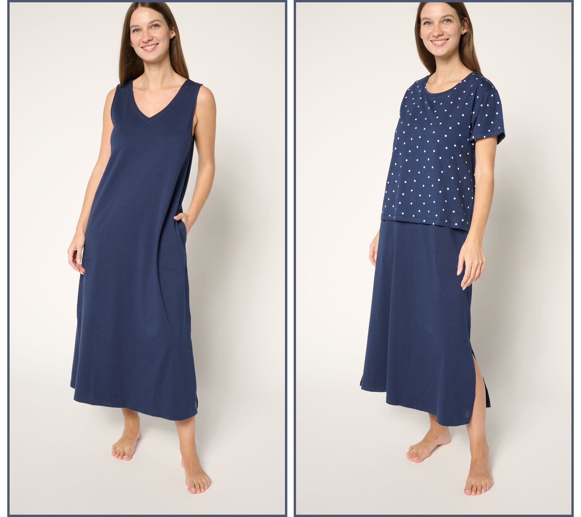 Cuddl Duds Cottonwear+ 2-Piece Tee Shirt & Tank Dress